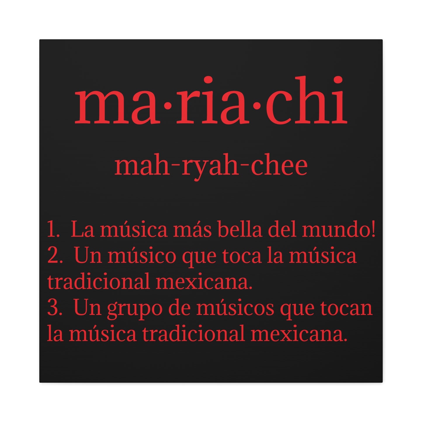 Red Mariachi Definition Business Matte Canvas, Stretched, 1.25"