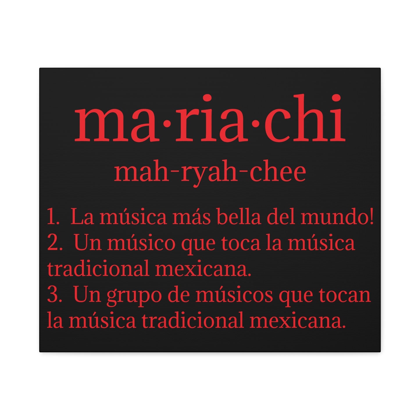 Red Mariachi Definition Business Matte Canvas, Stretched, 1.25"