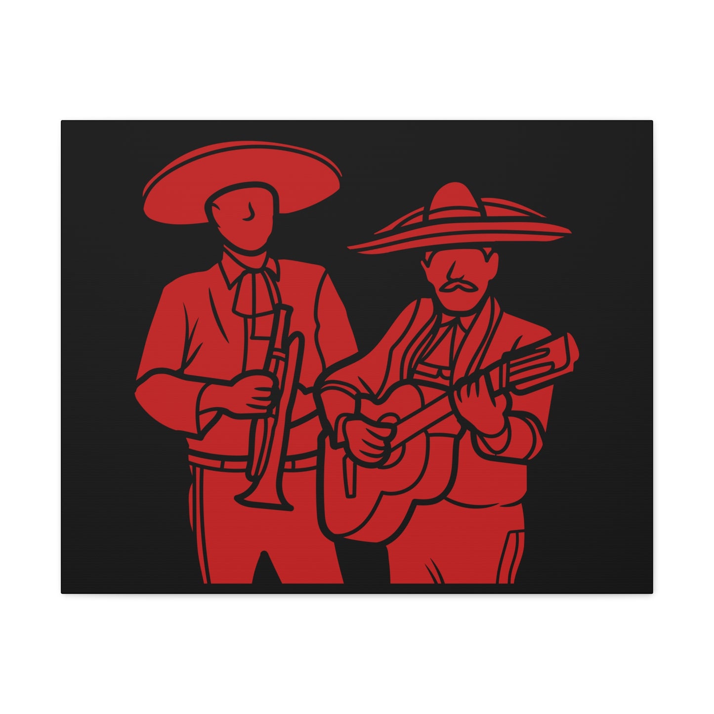Red Mariachi Duet Matte Canvas, Stretched, 1.25"