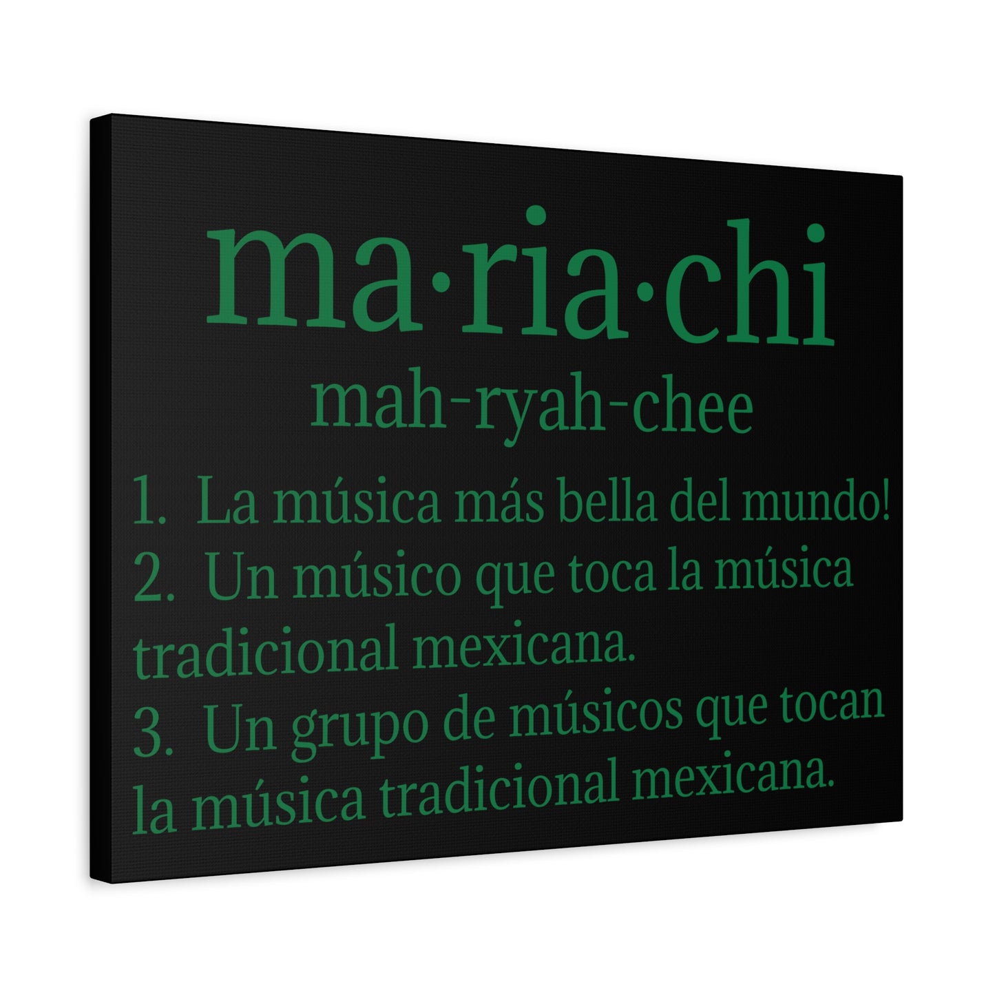 Green Mariachi Definition Business Matte Canvas, Stretched, 1.25"