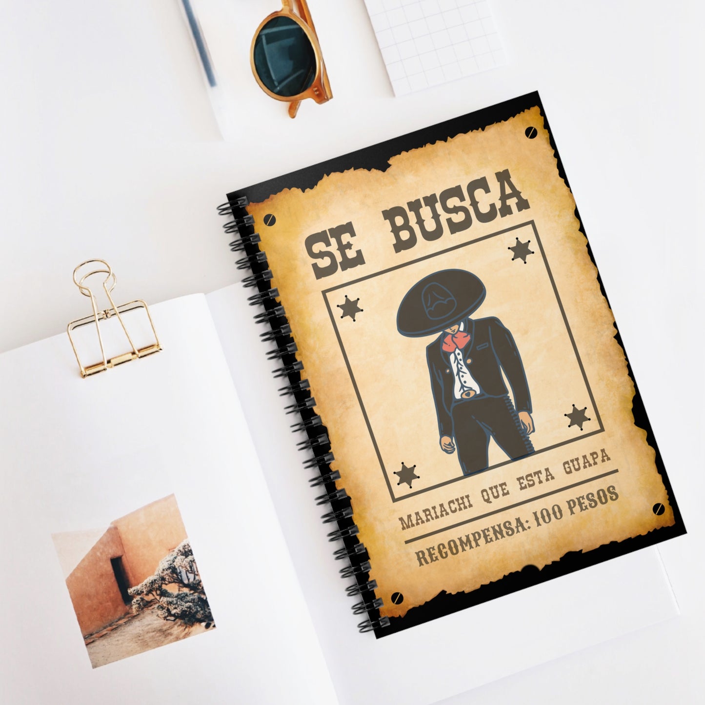 Wanted Mariachi Guapa Spiral Notebook - Ruled Line