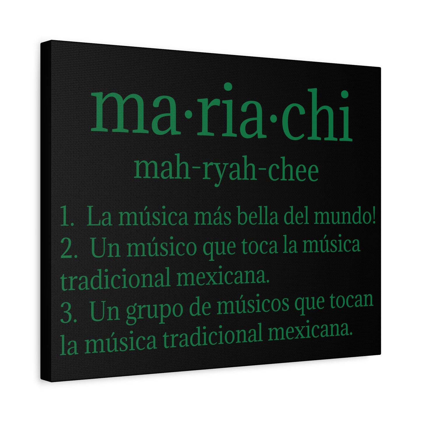 Green Mariachi Definition Business Matte Canvas, Stretched, 1.25"