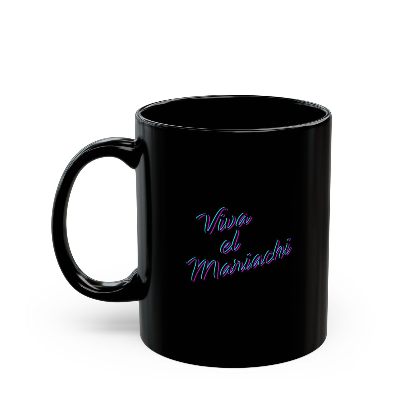 Neon Viva El Mariachi Black Mug (11oz, 15oz)