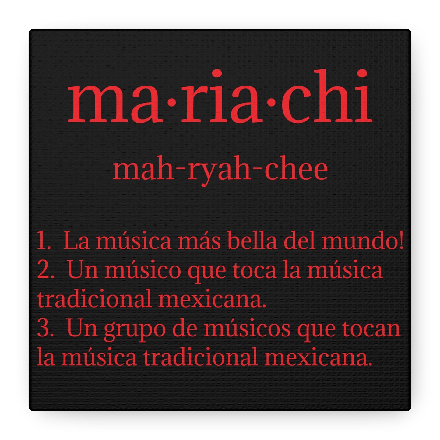 Red Mariachi Definition Business Matte Canvas, Stretched, 1.25"