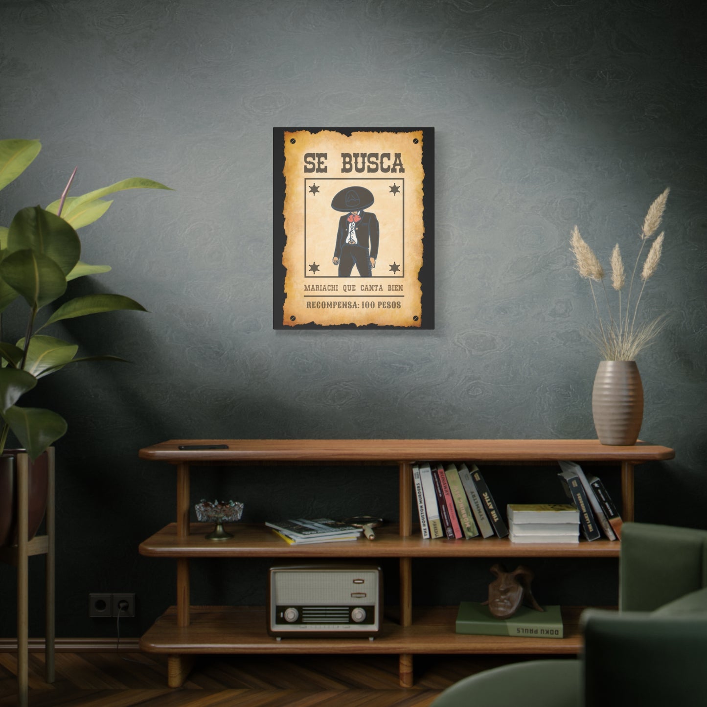 Wanted Mariachi Canta Matte Canvas, Stretched, 1.25"