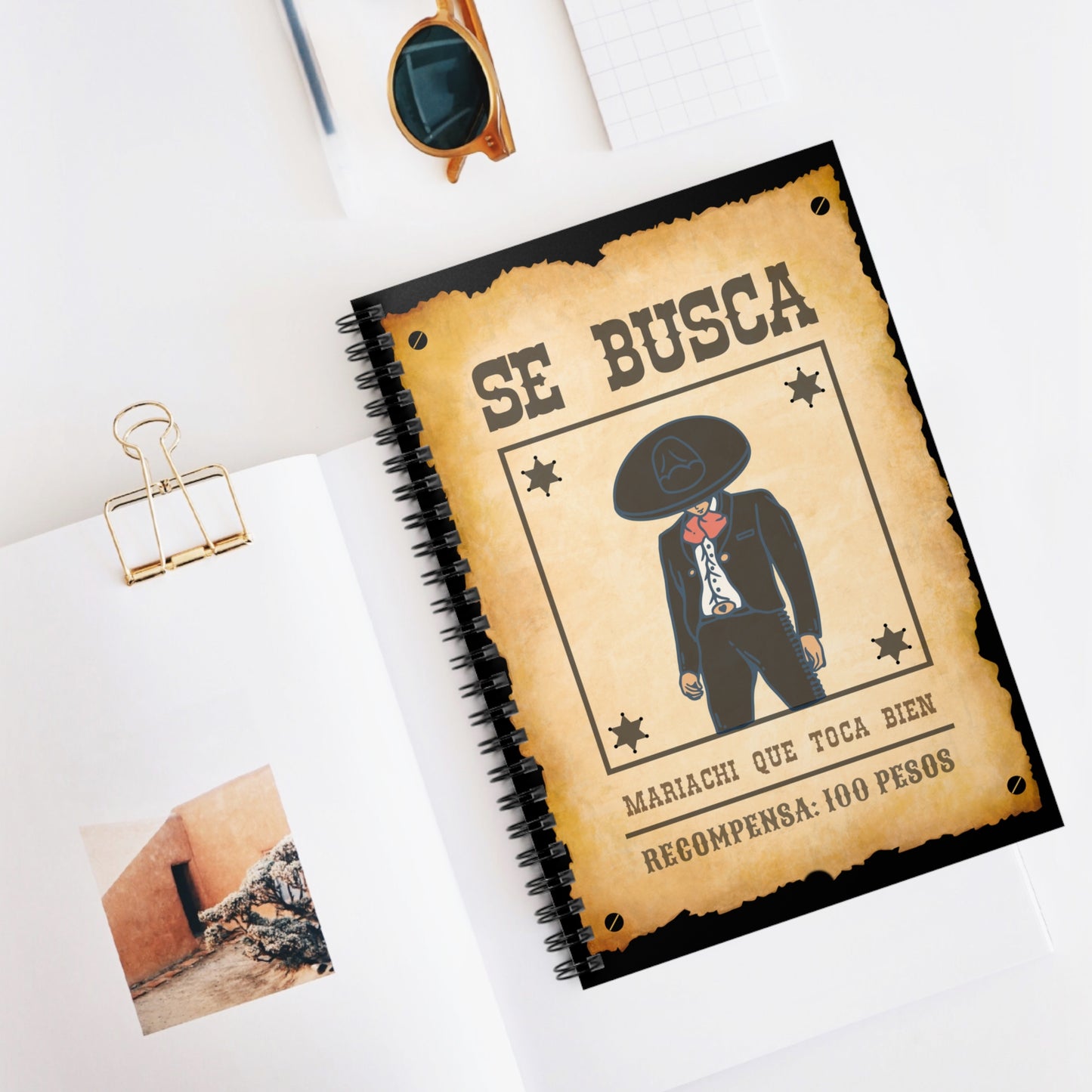 Wanted Mariachi Toca Spiral Notebook - Ruled Line