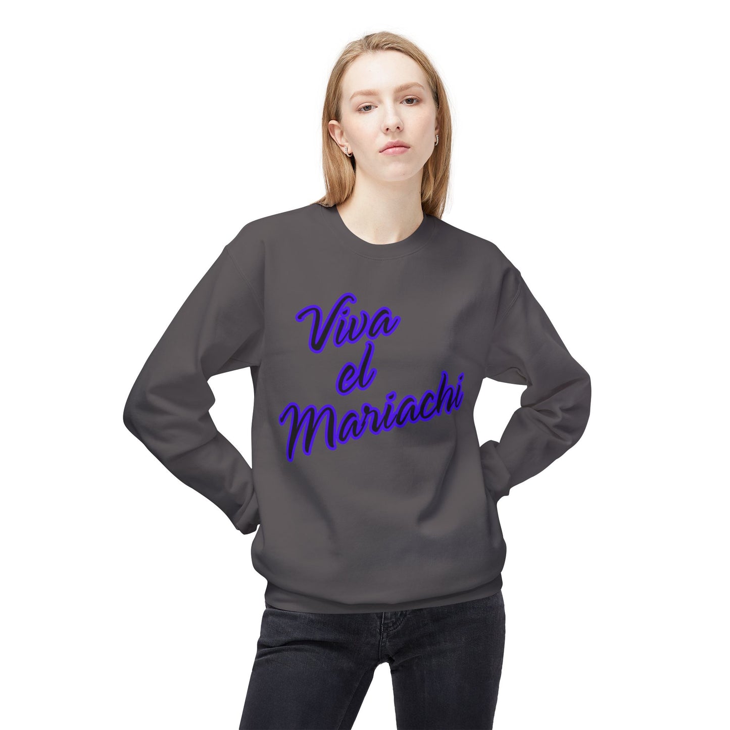 Purple Viva El Mariachi Unisex Midweight Softstyle Fleece Crewneck Sweatshirt