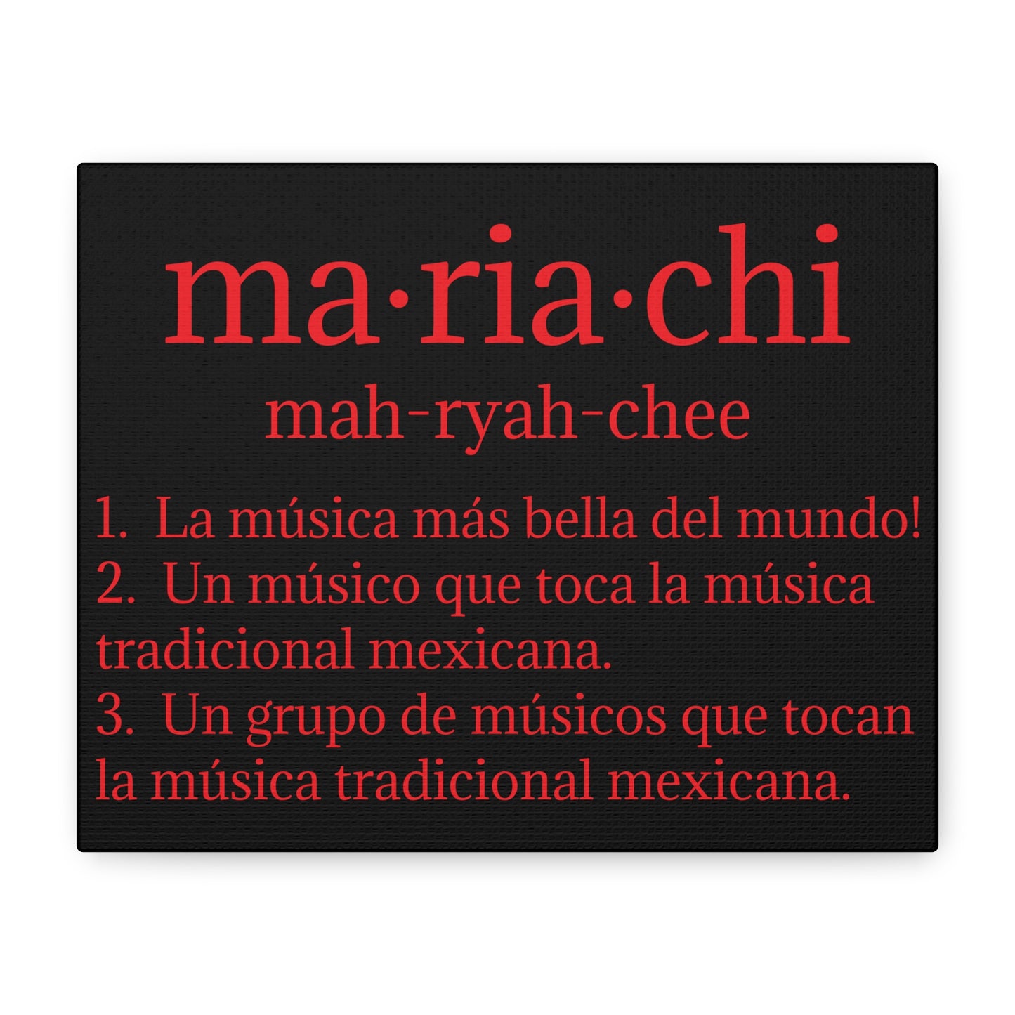 Red Mariachi Definition Business Matte Canvas, Stretched, 1.25"