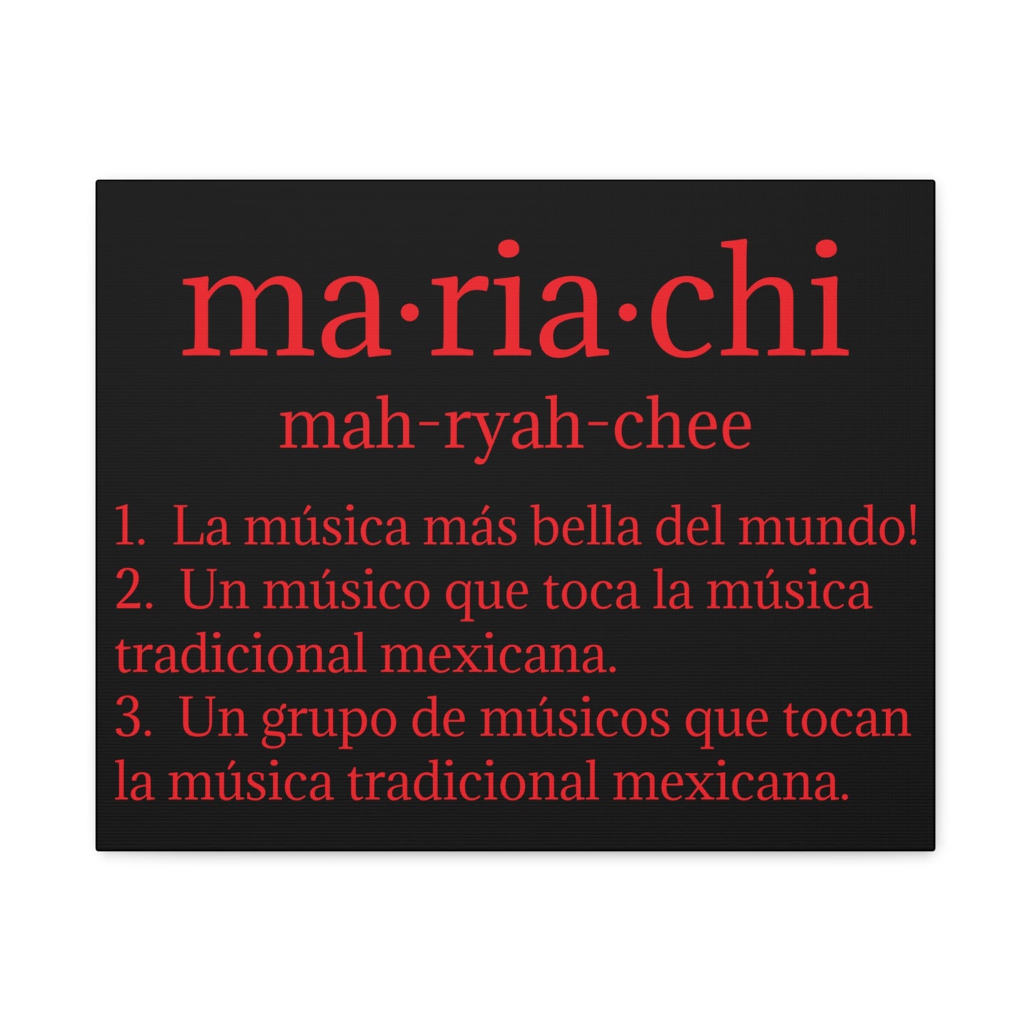 Red Mariachi Definition Business Matte Canvas, Stretched, 1.25"