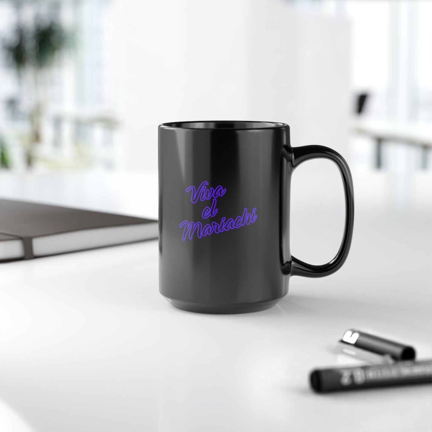 Purple Viva El Mariachi Black Mug (11oz, 15oz)