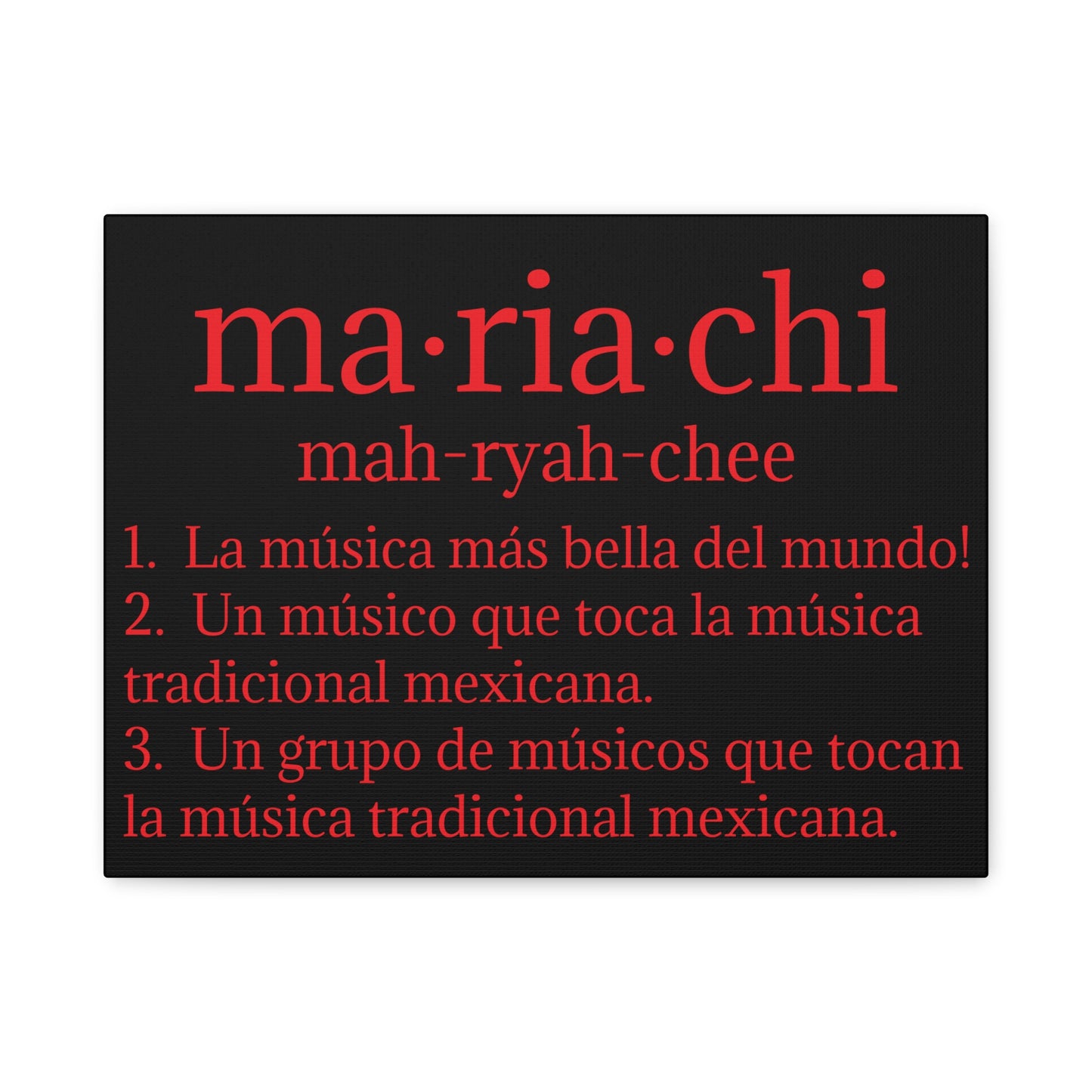 Red Mariachi Definition Business Matte Canvas, Stretched, 1.25"