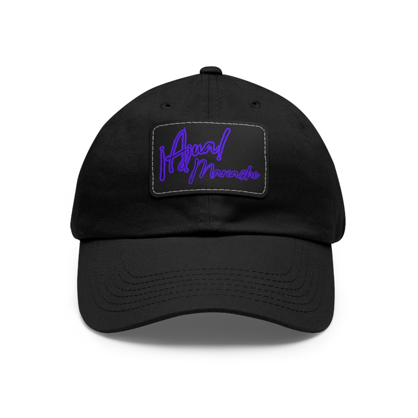 Purple Ajua Dad Hat with Leather Patch (Rectangle)