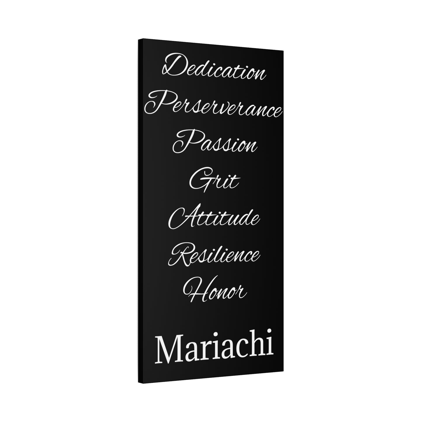White Dedication Passion Honor Matte Canvas, Stretched, 1.25"