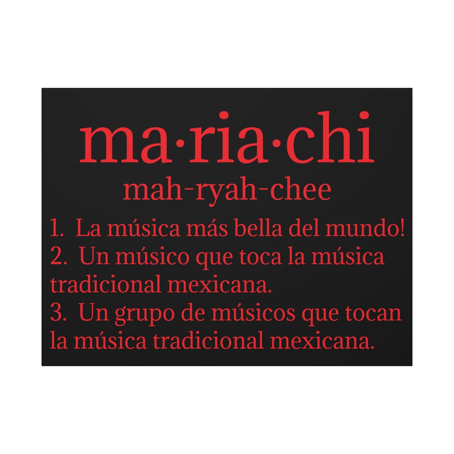 Red Mariachi Definition Business Matte Canvas, Stretched, 1.25"