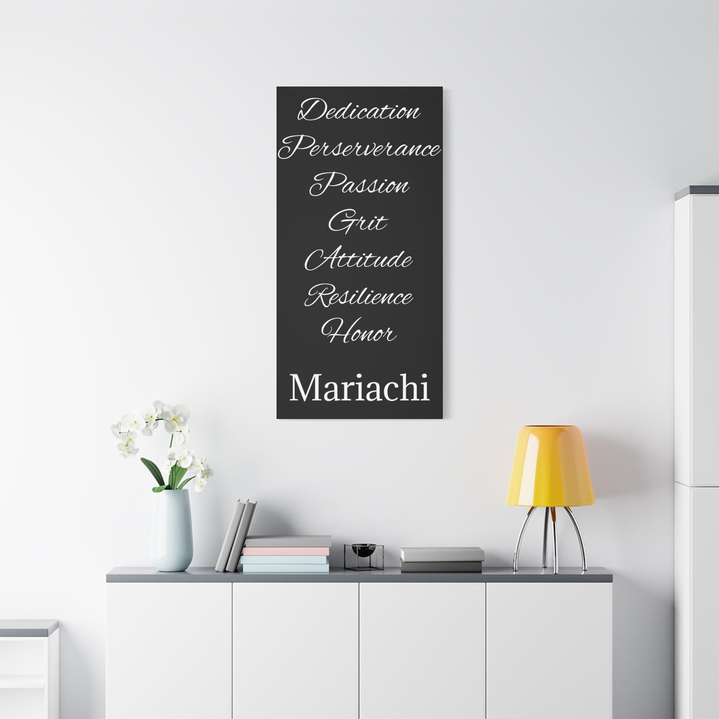 White Dedication Passion Honor Matte Canvas, Stretched, 1.25"
