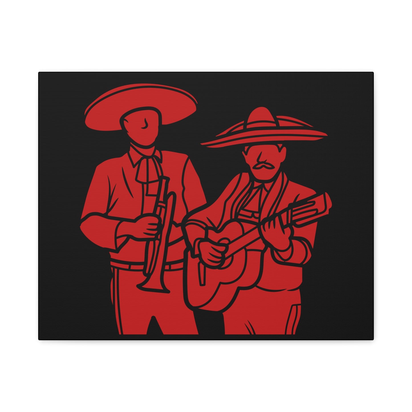 Red Mariachi Duet Matte Canvas, Stretched, 1.25"