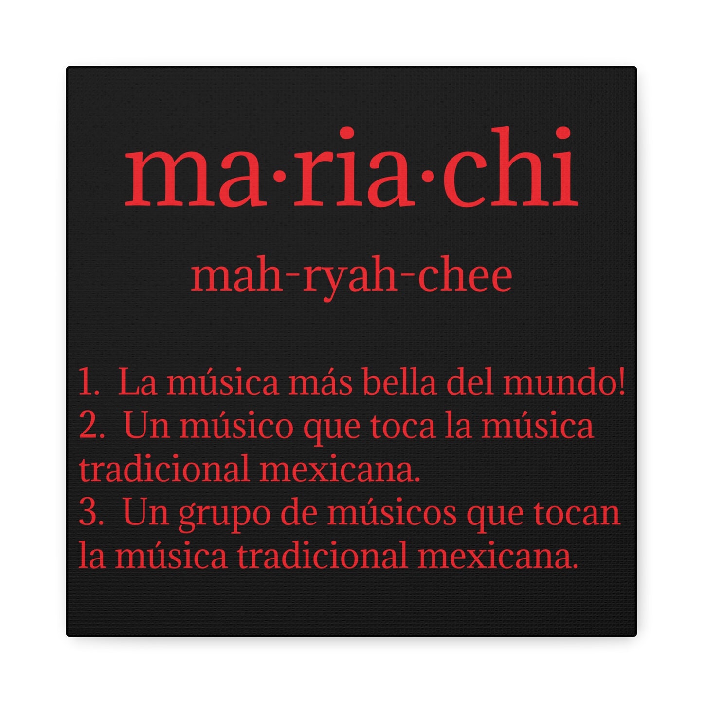 Red Mariachi Definition Business Matte Canvas, Stretched, 1.25"