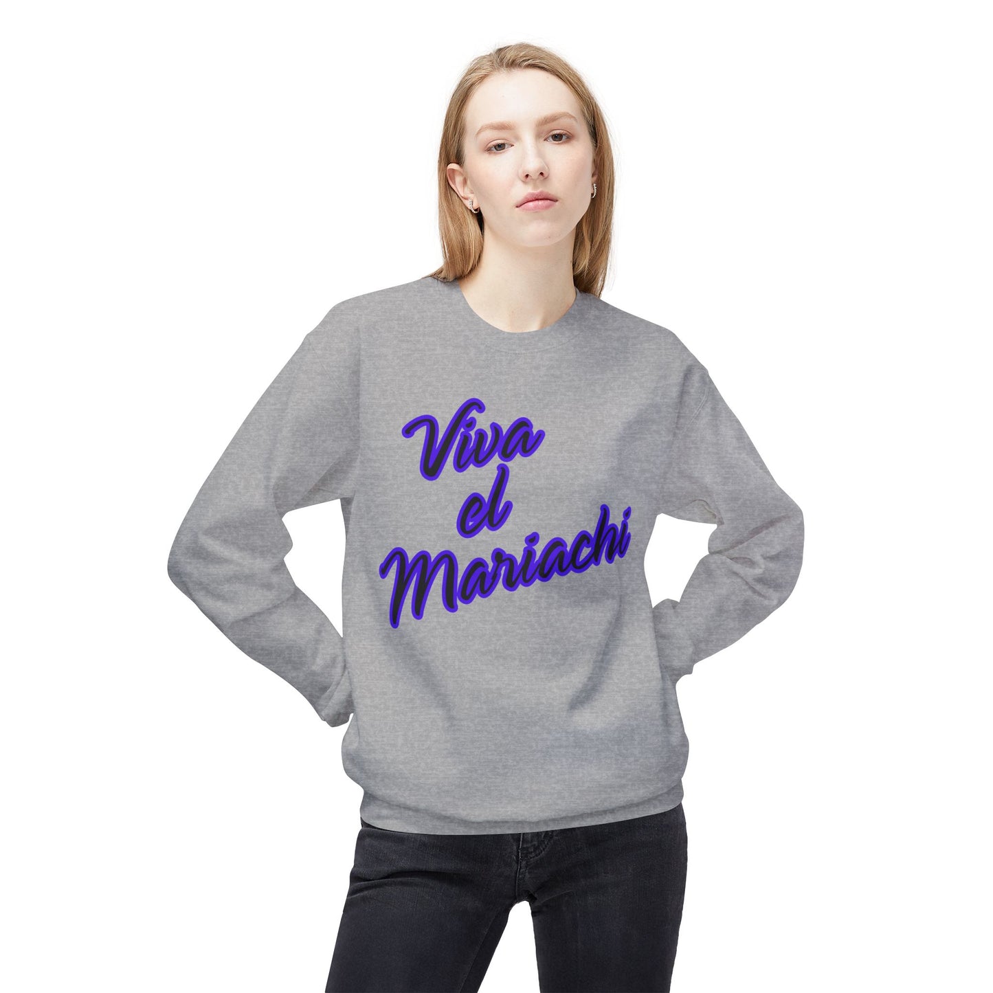 Purple Viva El Mariachi Unisex Midweight Softstyle Fleece Crewneck Sweatshirt