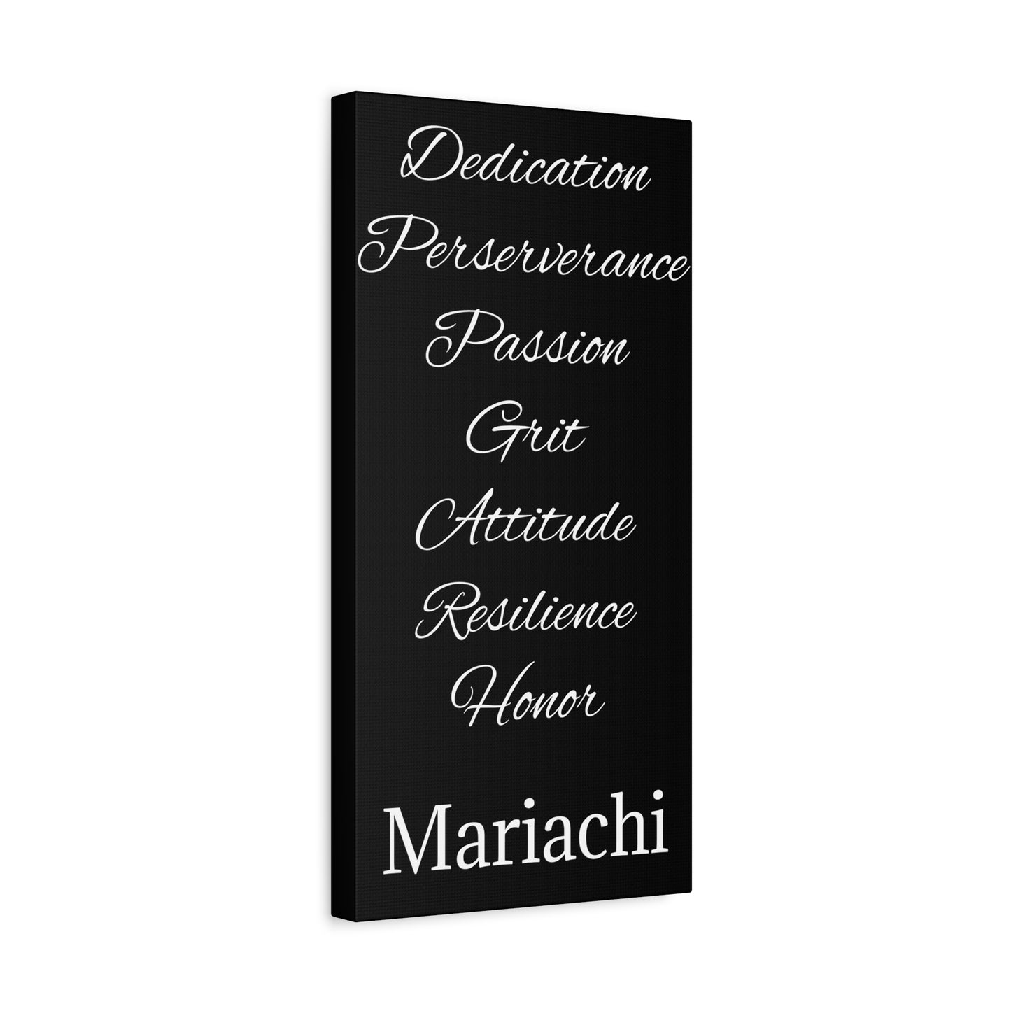 White Dedication Passion Honor Matte Canvas, Stretched, 1.25"