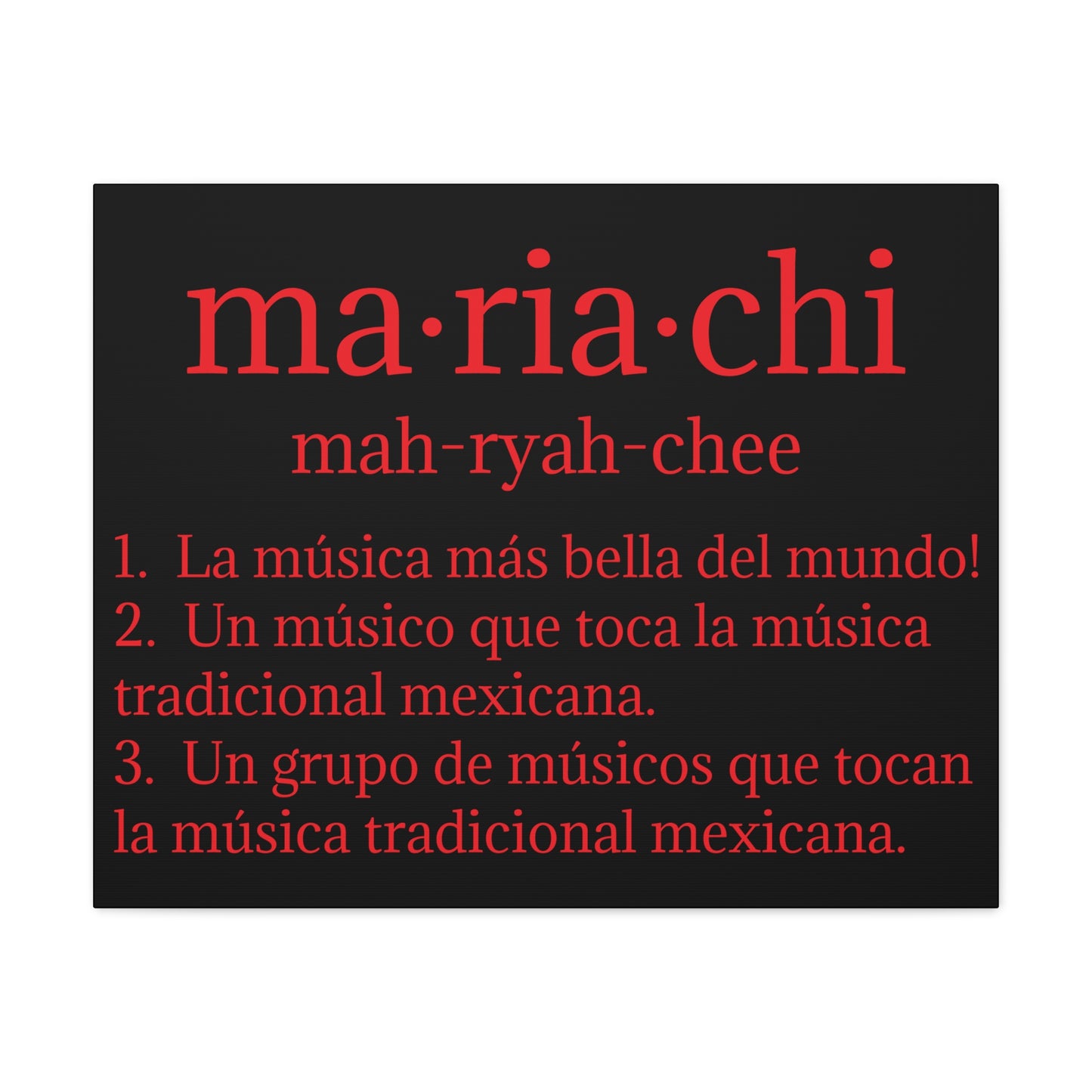 Red Mariachi Definition Business Matte Canvas, Stretched, 1.25"