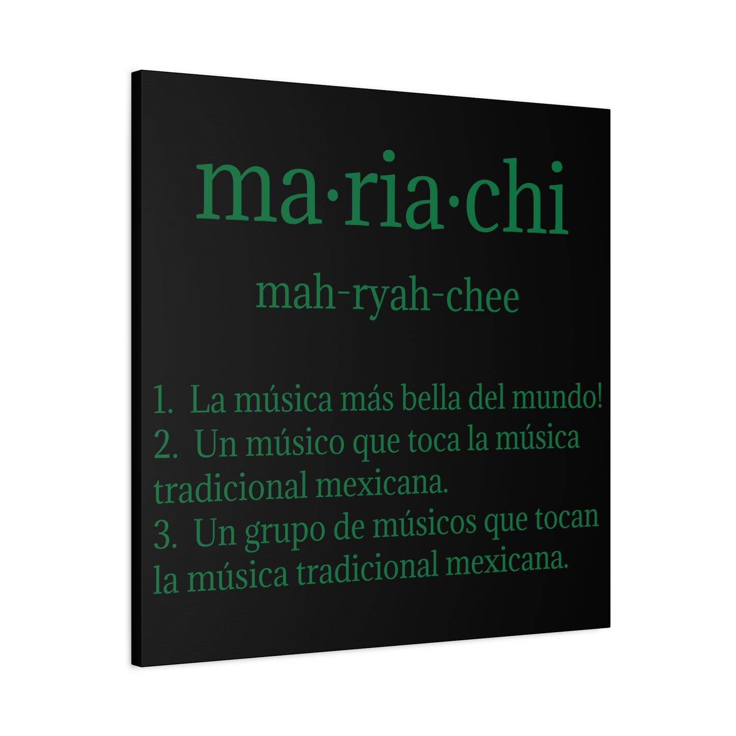 Green Mariachi Definition Business Matte Canvas, Stretched, 1.25"