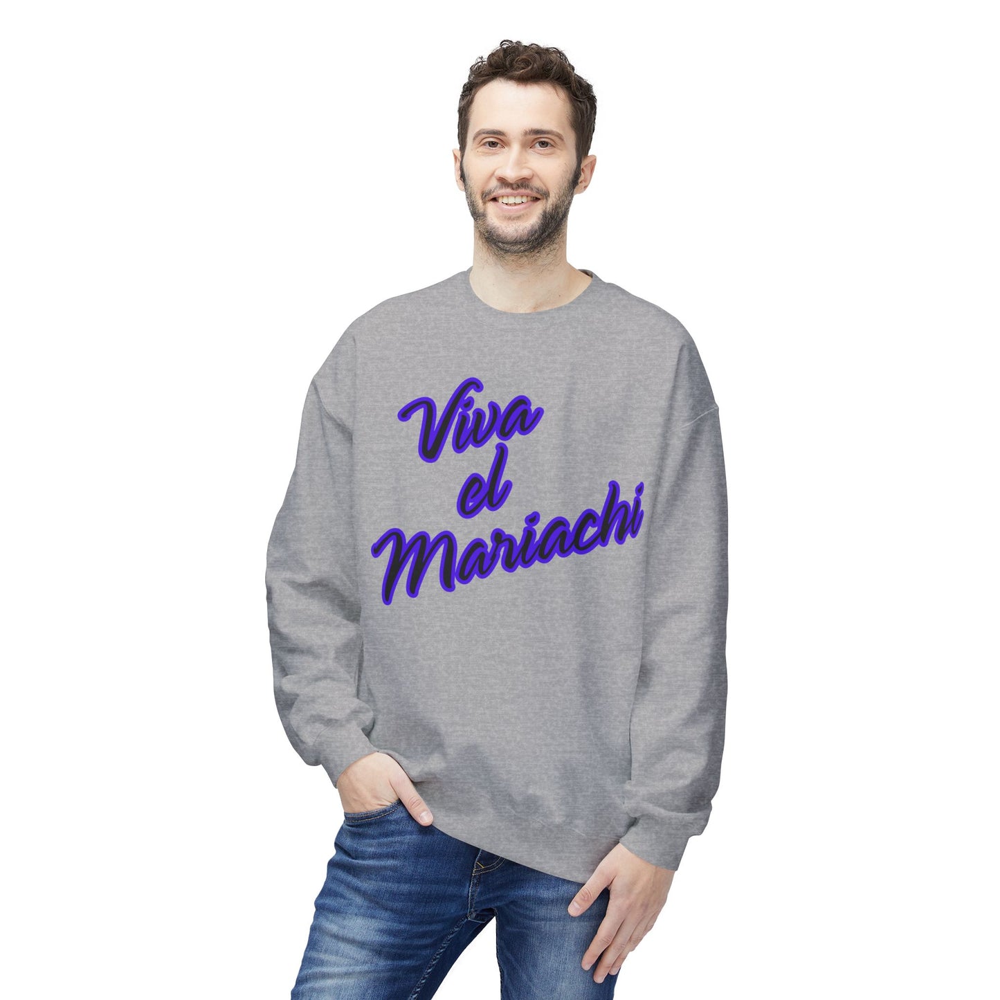 Purple Viva El Mariachi Unisex Midweight Softstyle Fleece Crewneck Sweatshirt