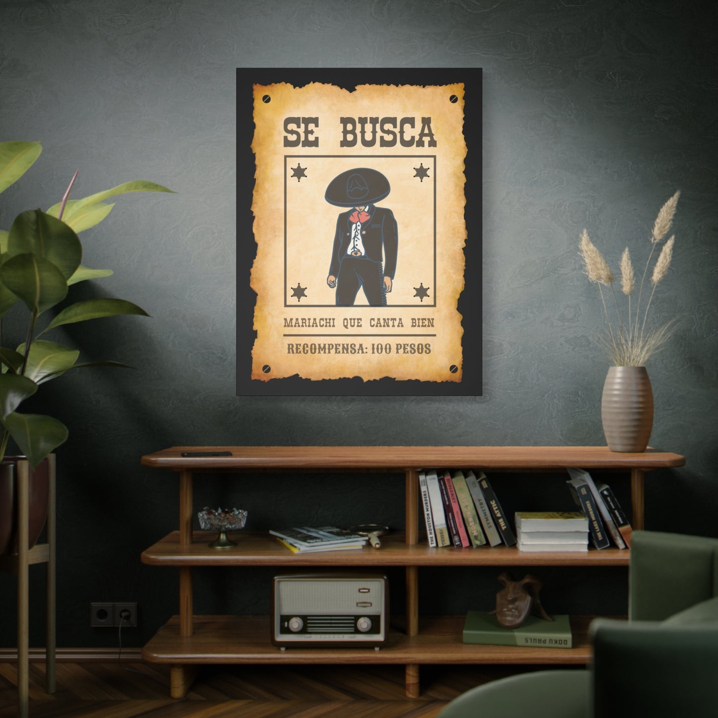 Wanted Mariachi Canta Matte Canvas, Stretched, 1.25"