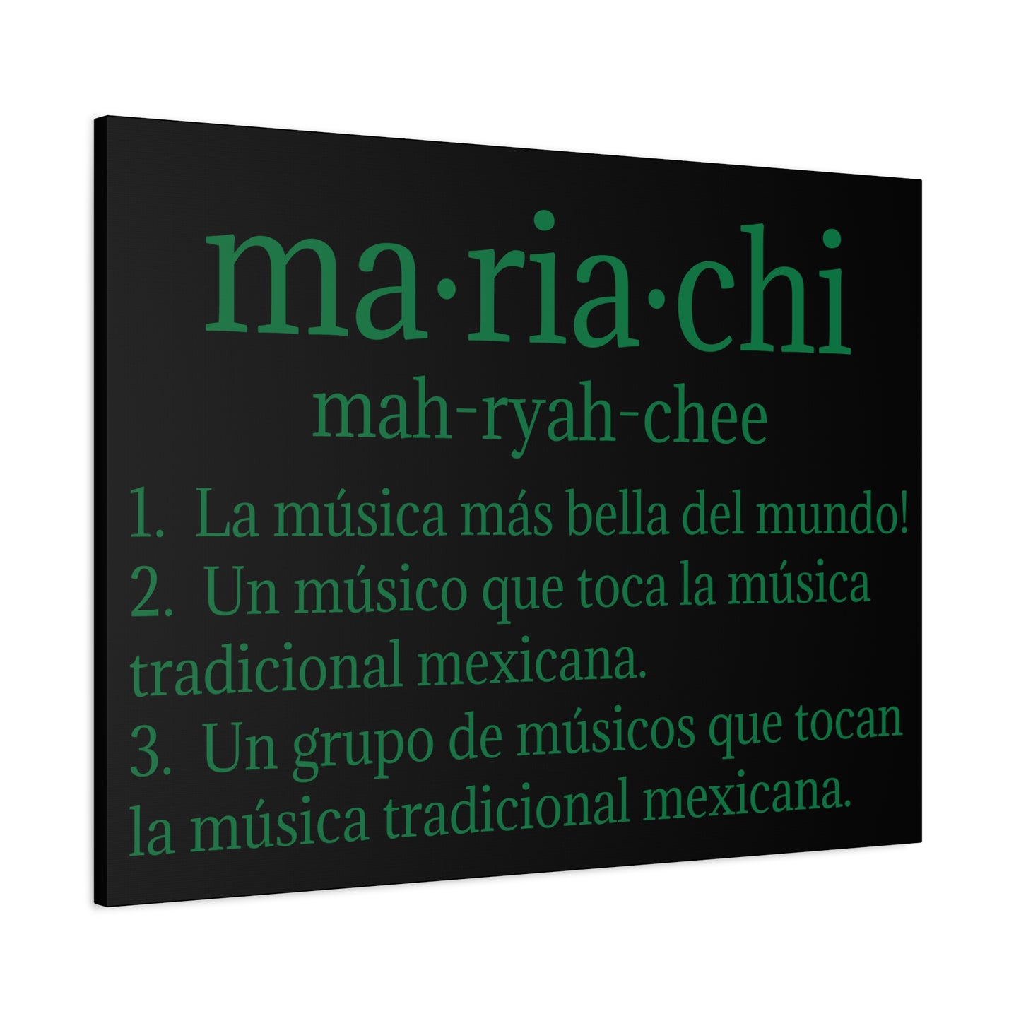 Green Mariachi Definition Business Matte Canvas, Stretched, 1.25"