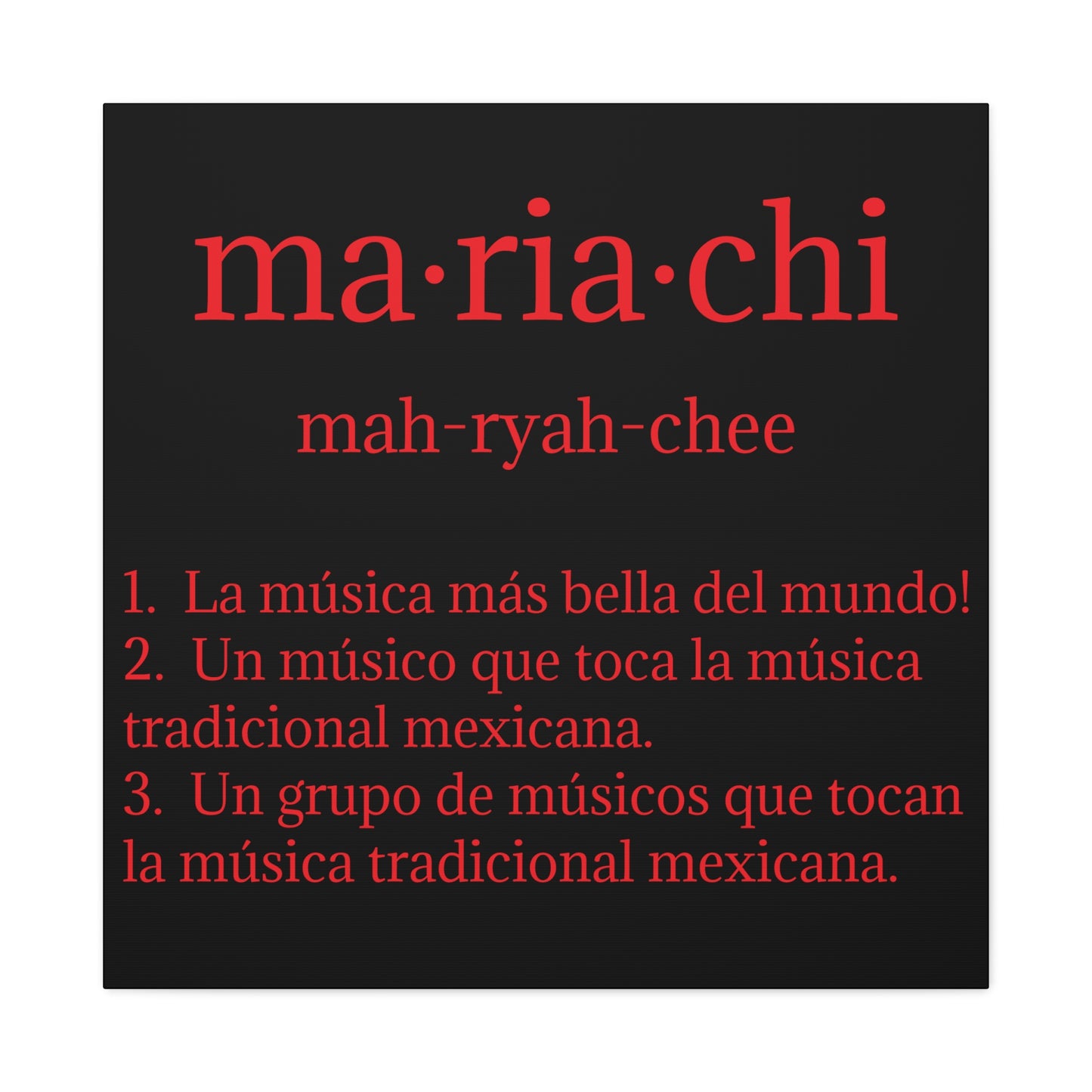Red Mariachi Definition Business Matte Canvas, Stretched, 1.25"