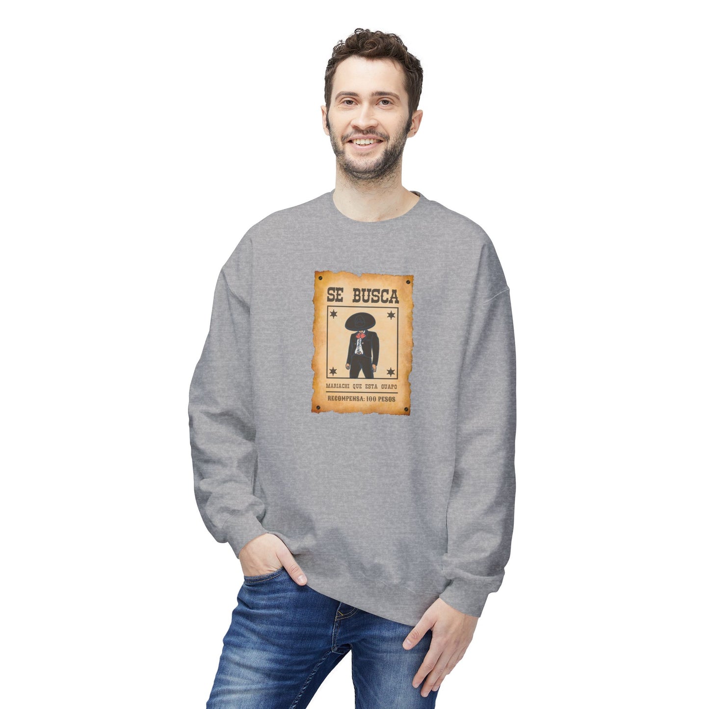 Wanted Mariachi Guapo Unisex Midweight Softstyle Fleece Crewneck Sweatshirt