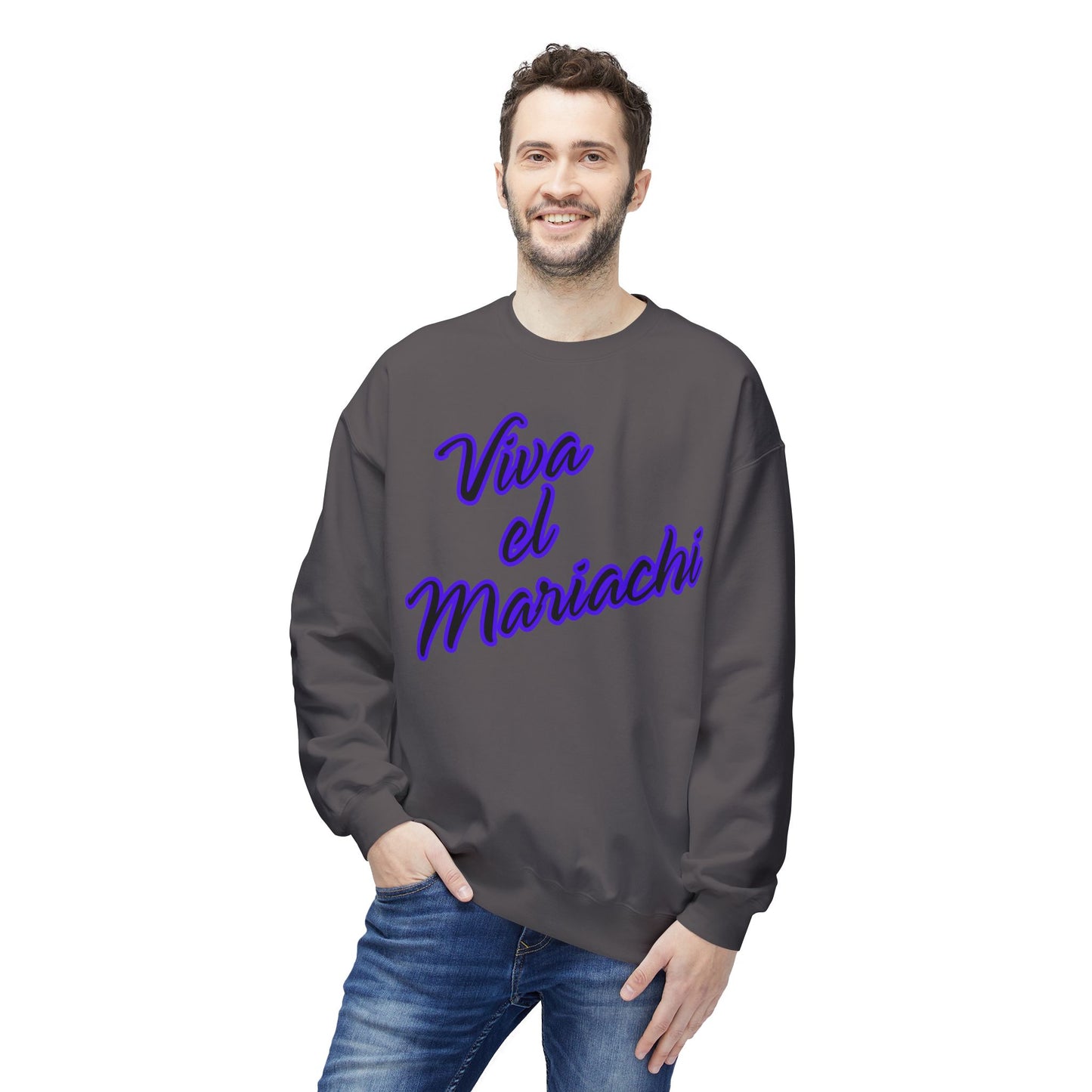 Purple Viva El Mariachi Unisex Midweight Softstyle Fleece Crewneck Sweatshirt