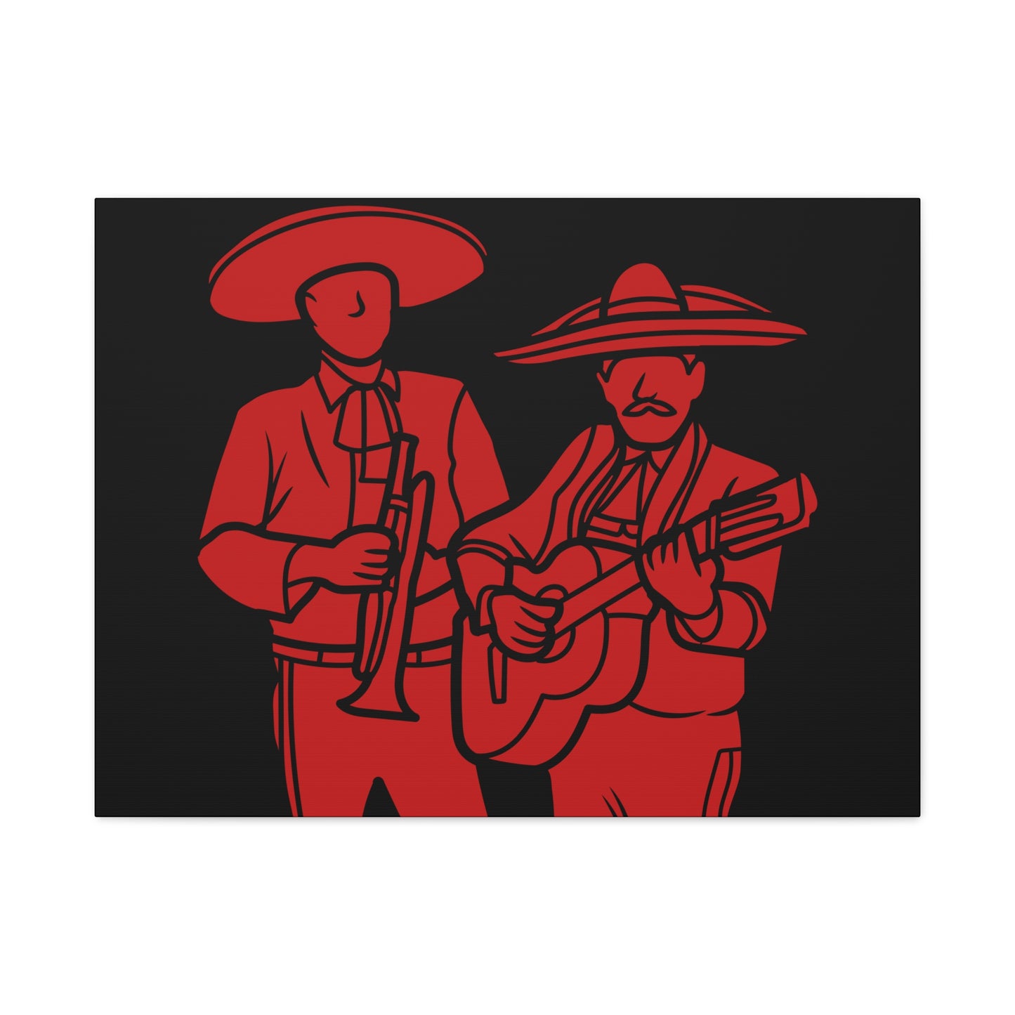 Red Mariachi Duet Matte Canvas, Stretched, 1.25"