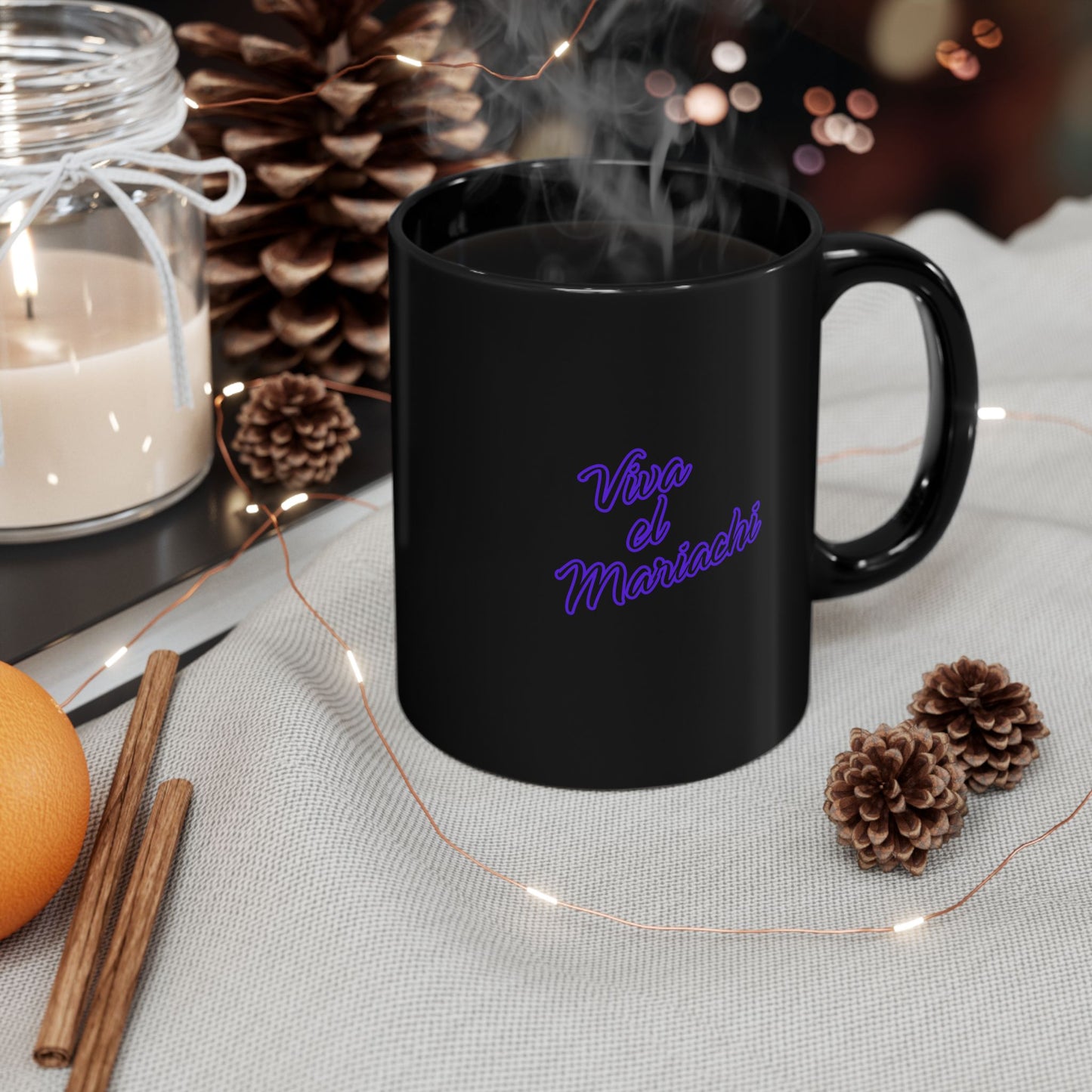 Purple Viva El Mariachi Black Mug (11oz, 15oz)