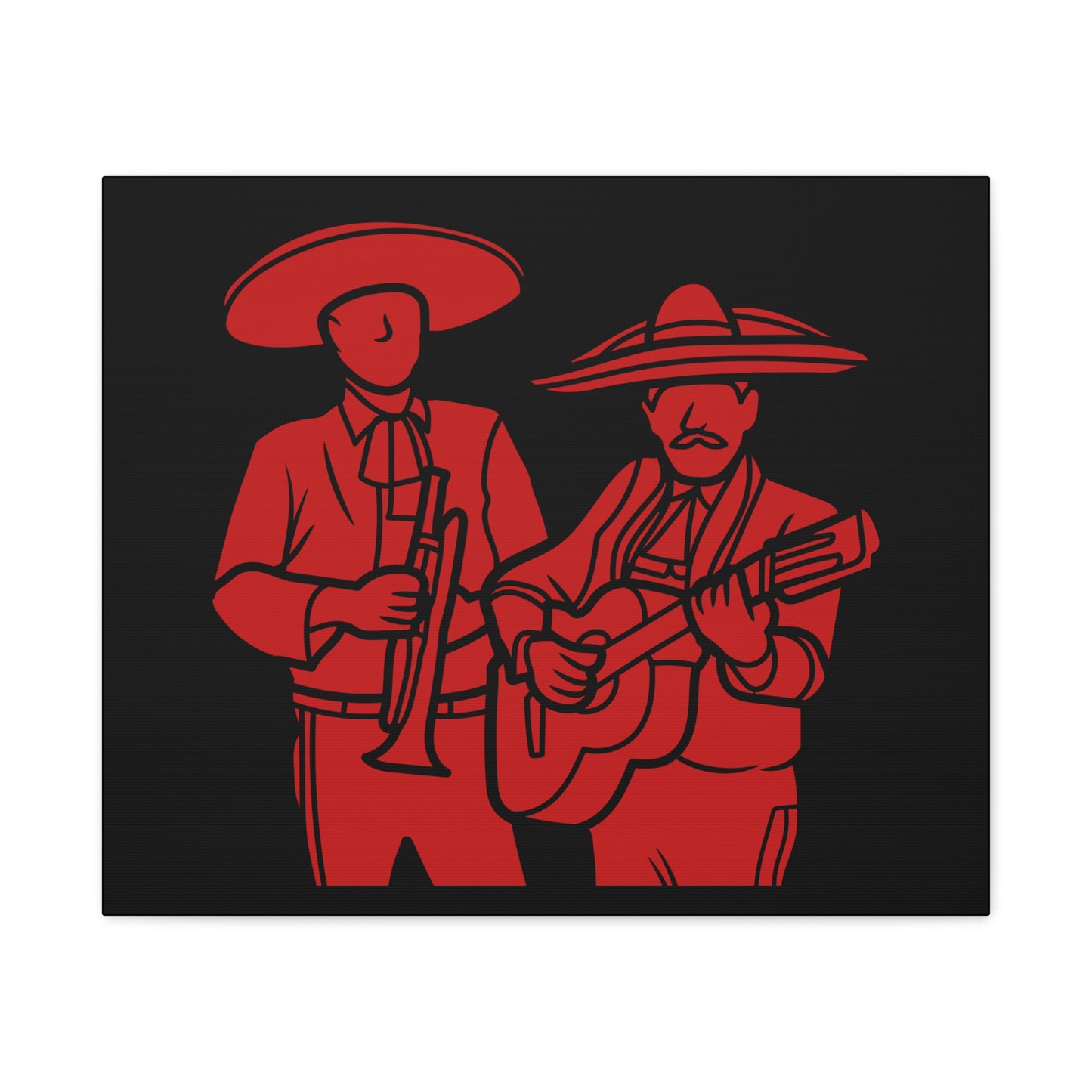 Red Mariachi Duet Matte Canvas, Stretched, 1.25"