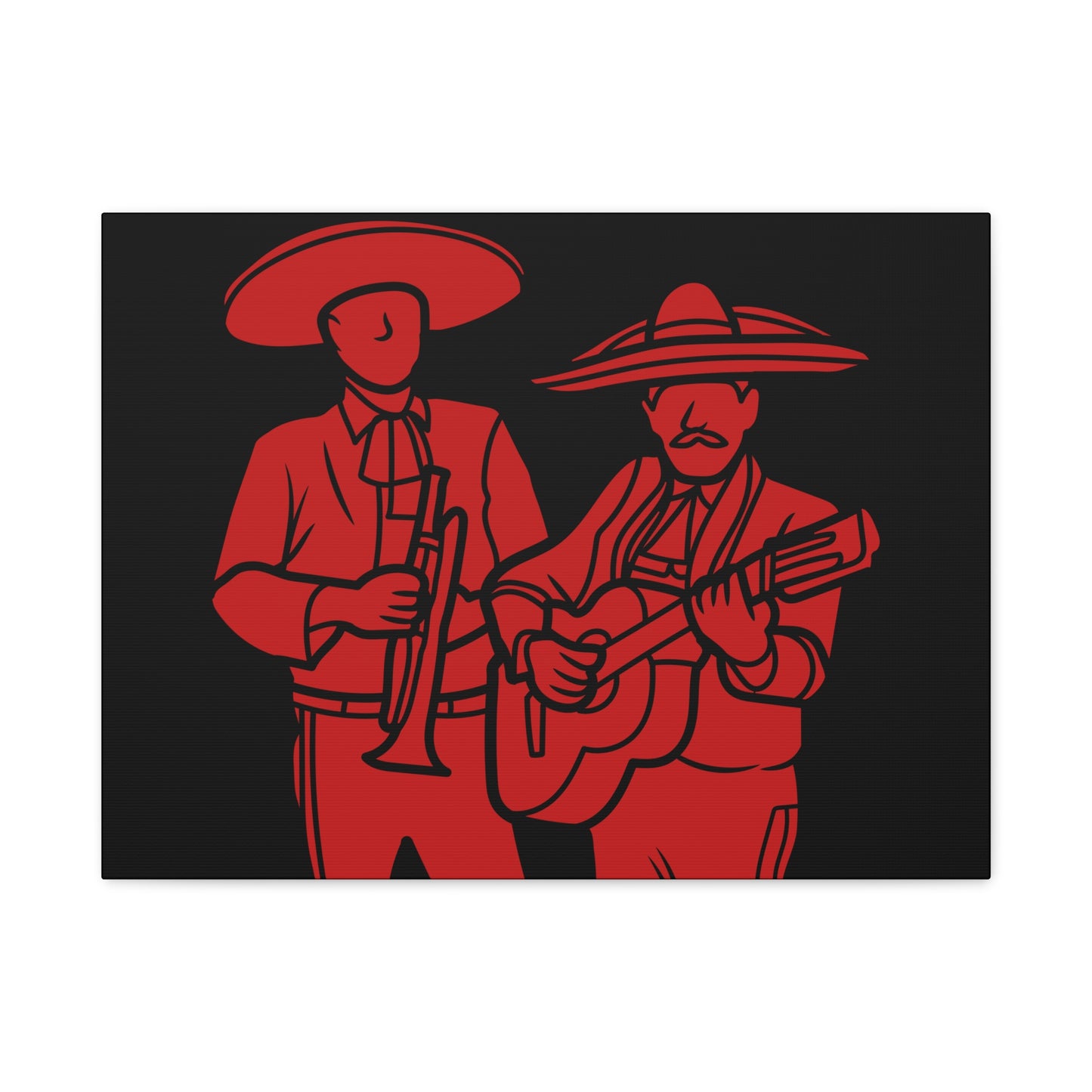 Red Mariachi Duet Matte Canvas, Stretched, 1.25"