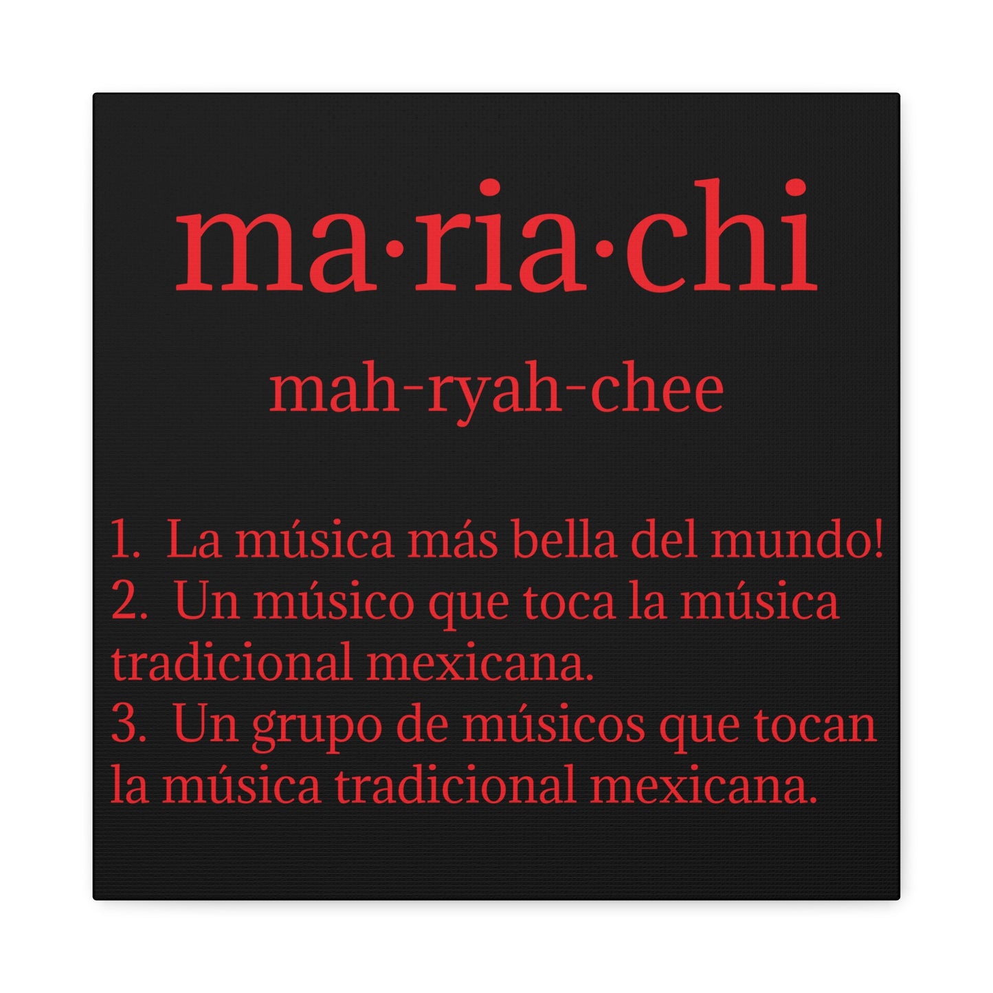 Red Mariachi Definition Business Matte Canvas, Stretched, 1.25"