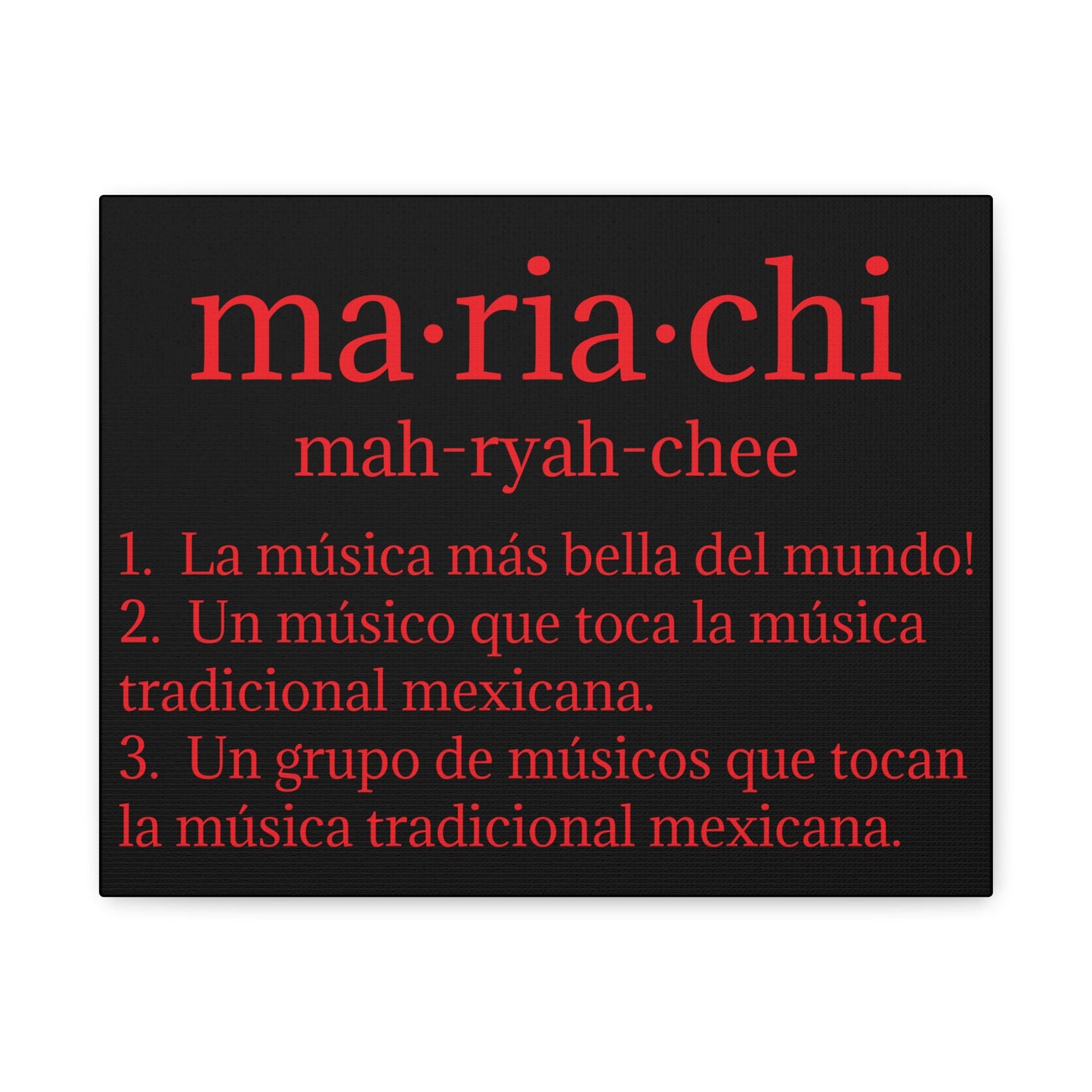 Red Mariachi Definition Business Matte Canvas, Stretched, 1.25"
