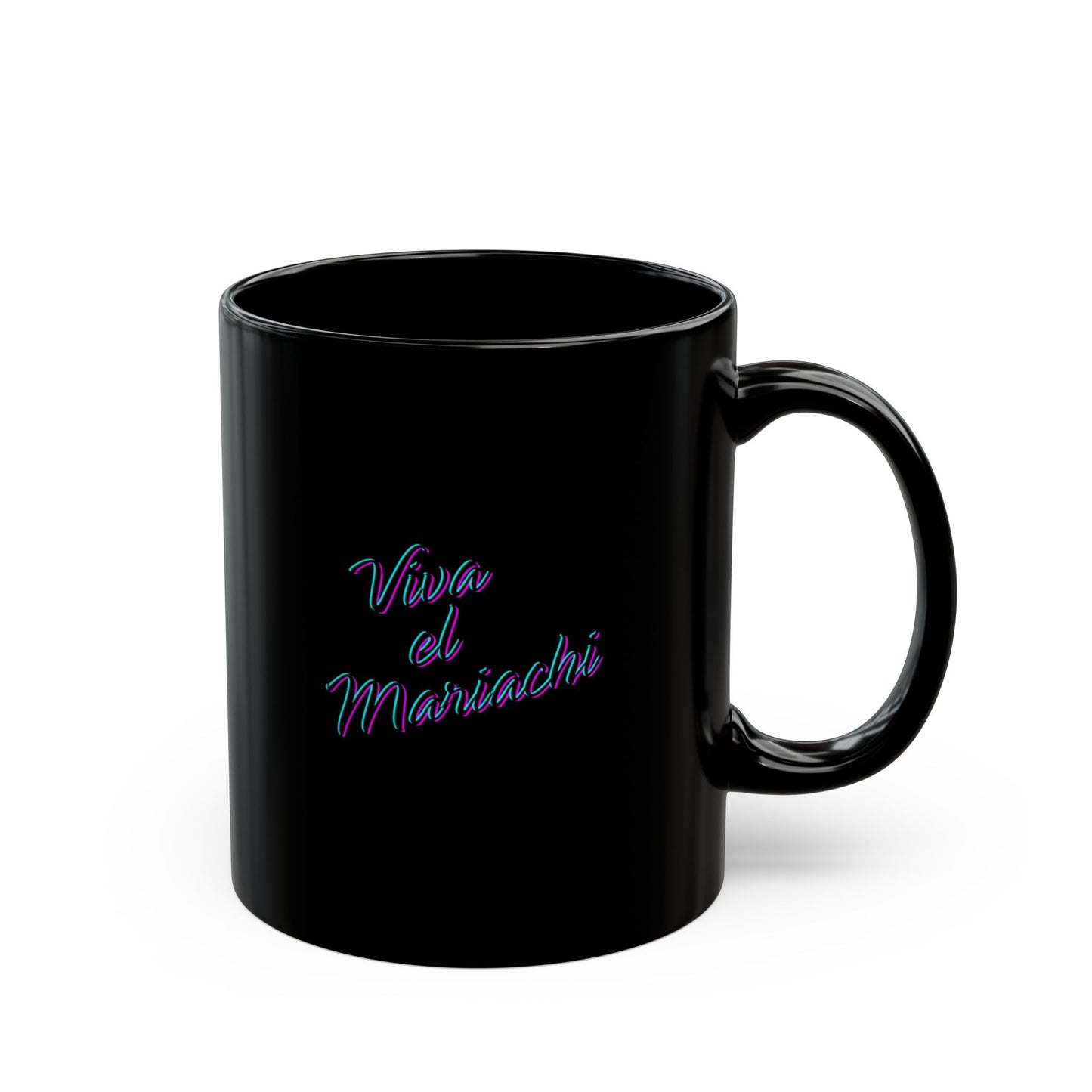 Neon Viva El Mariachi Black Mug (11oz, 15oz)