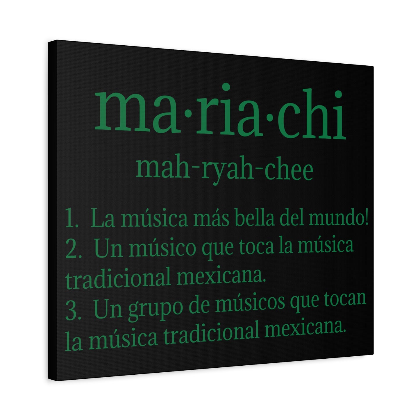 Green Mariachi Definition Business Matte Canvas, Stretched, 1.25"