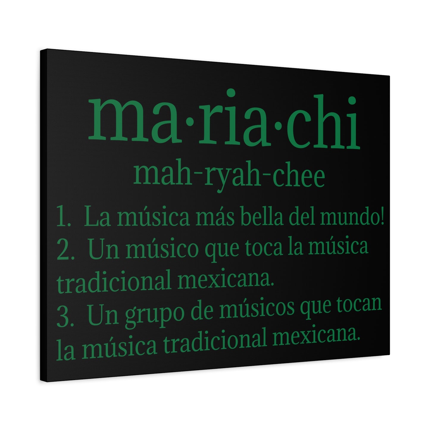 Green Mariachi Definition Business Matte Canvas, Stretched, 1.25"