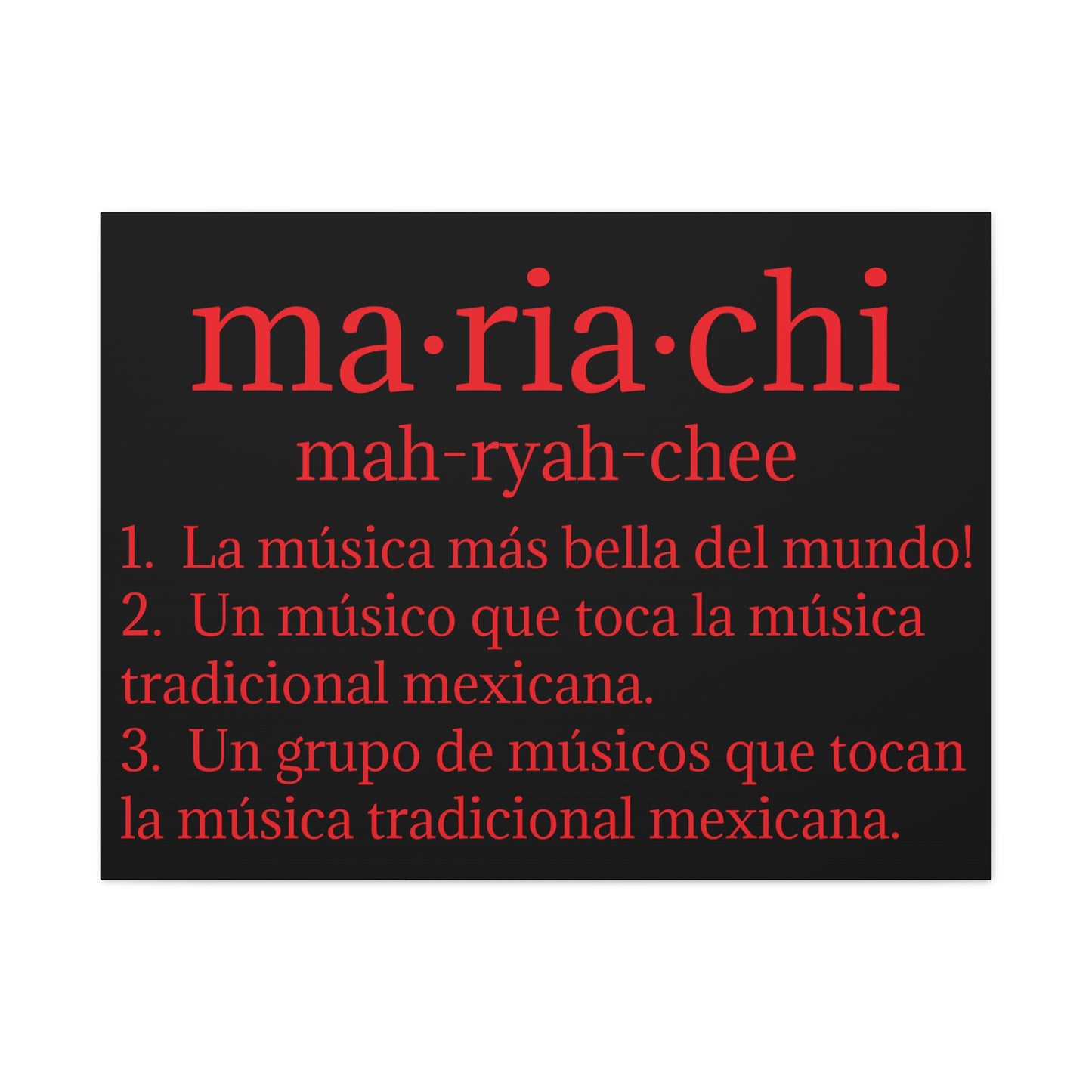 Red Mariachi Definition Business Matte Canvas, Stretched, 1.25"