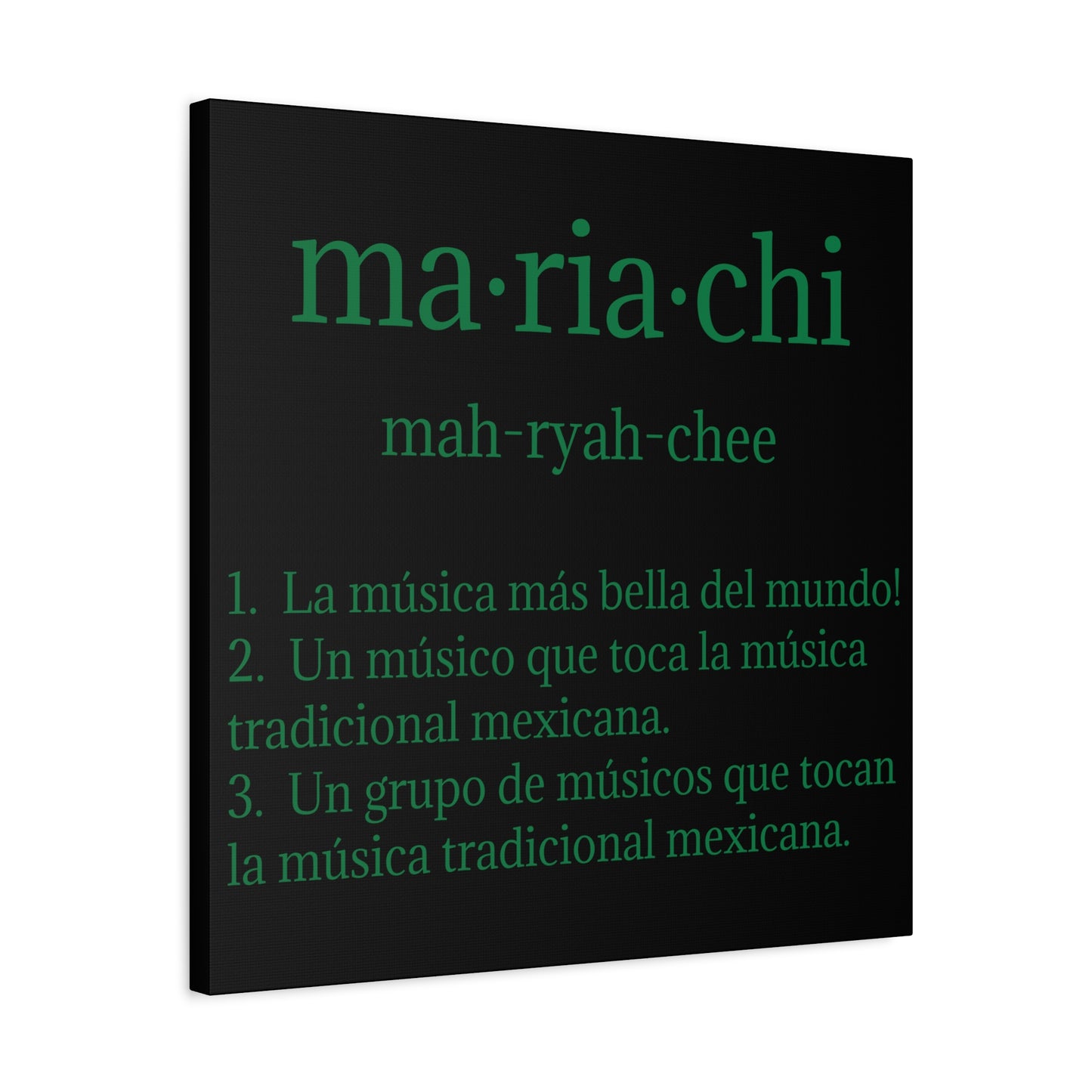 Green Mariachi Definition Business Matte Canvas, Stretched, 1.25"