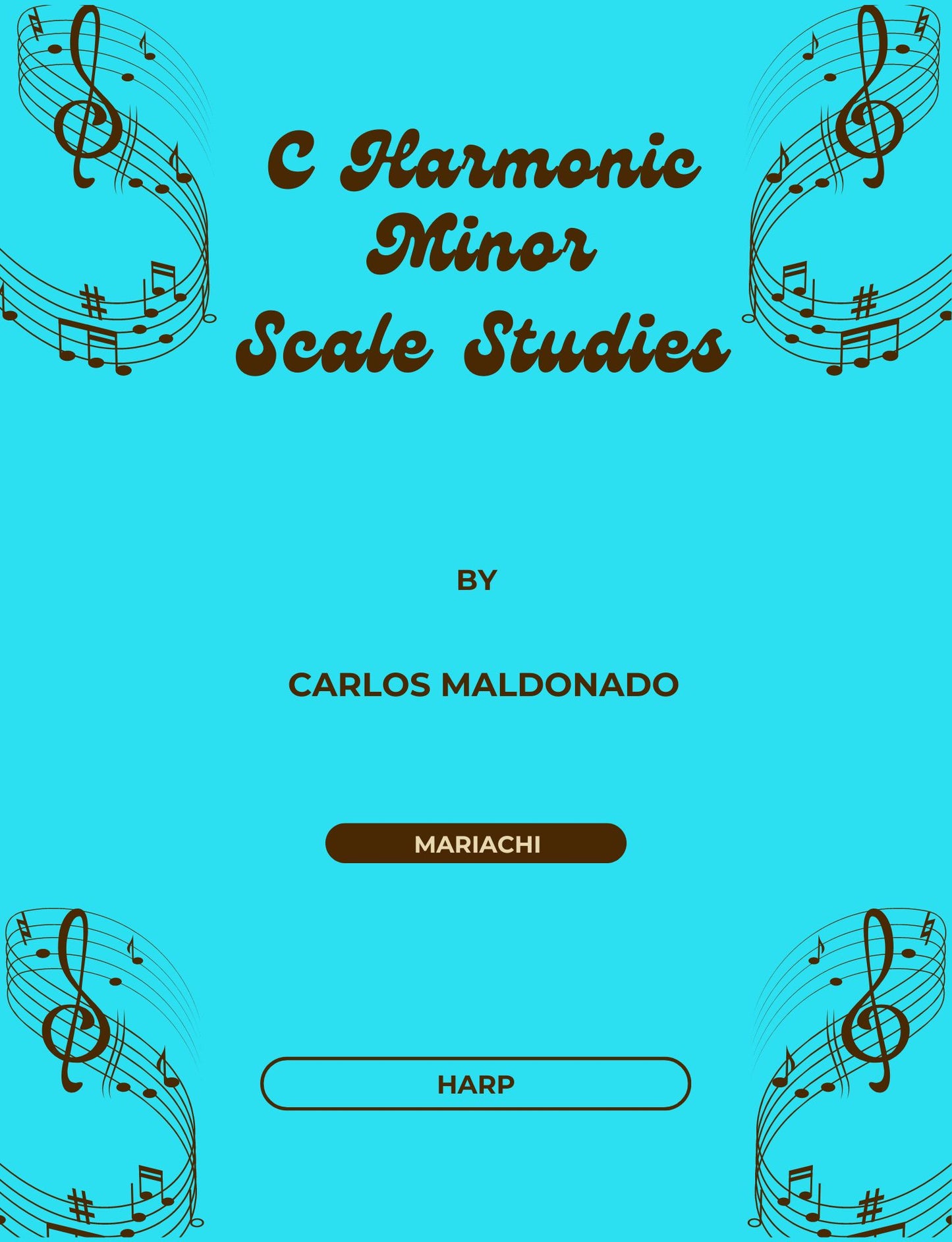 C Harmonic Minor Scale Studies Harp Paperback