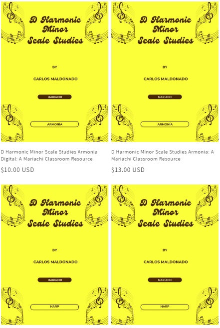 D Harmonic Minor Scale Studies Set Paperback