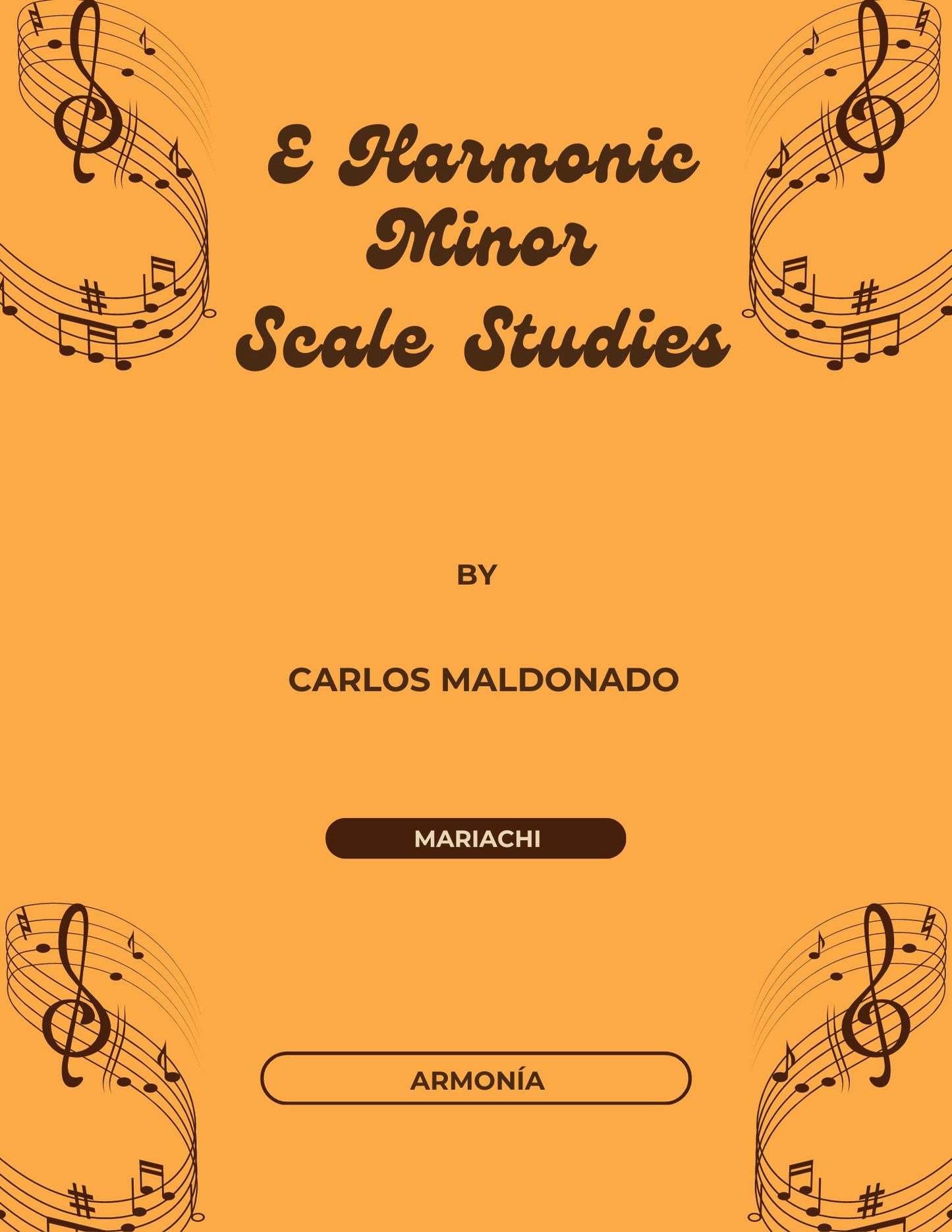 E Harmonic Minor Scale Studies Armonia Paperback