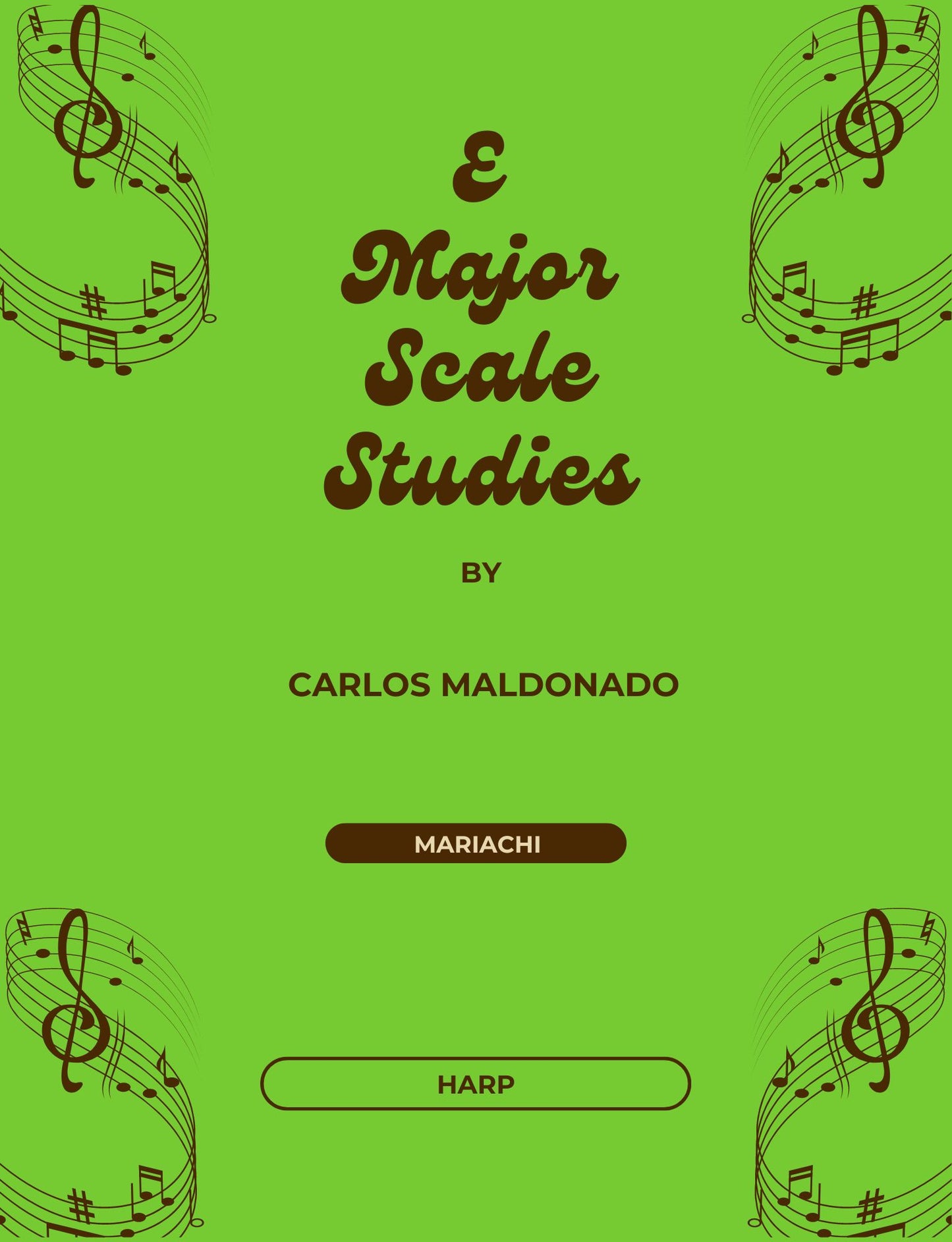 E Major Scale Studies Harp Paperback