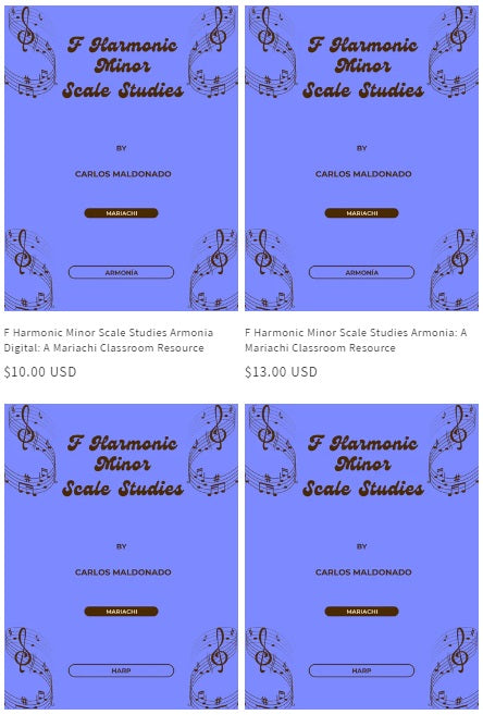 F Harmonic Minor Scale Studies Set