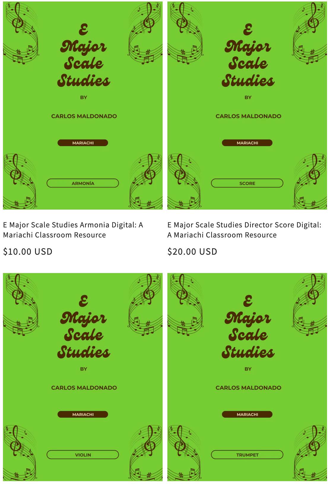 E Major Scale Studies Set Paperback