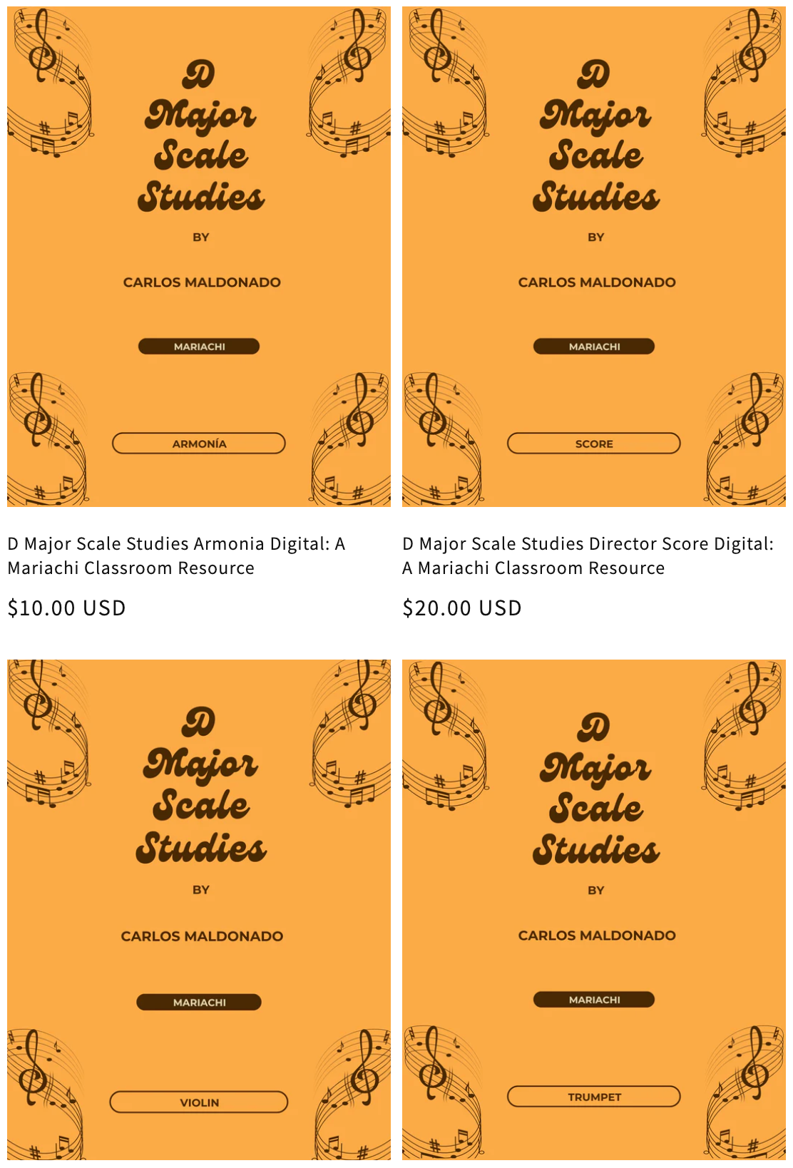 D Major Scale Studies Set Paperback