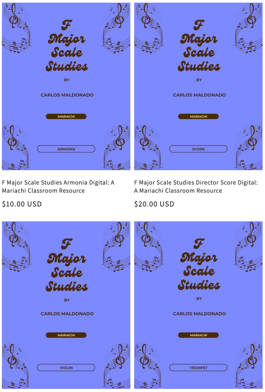 F Major Scale Studies Set Paperback